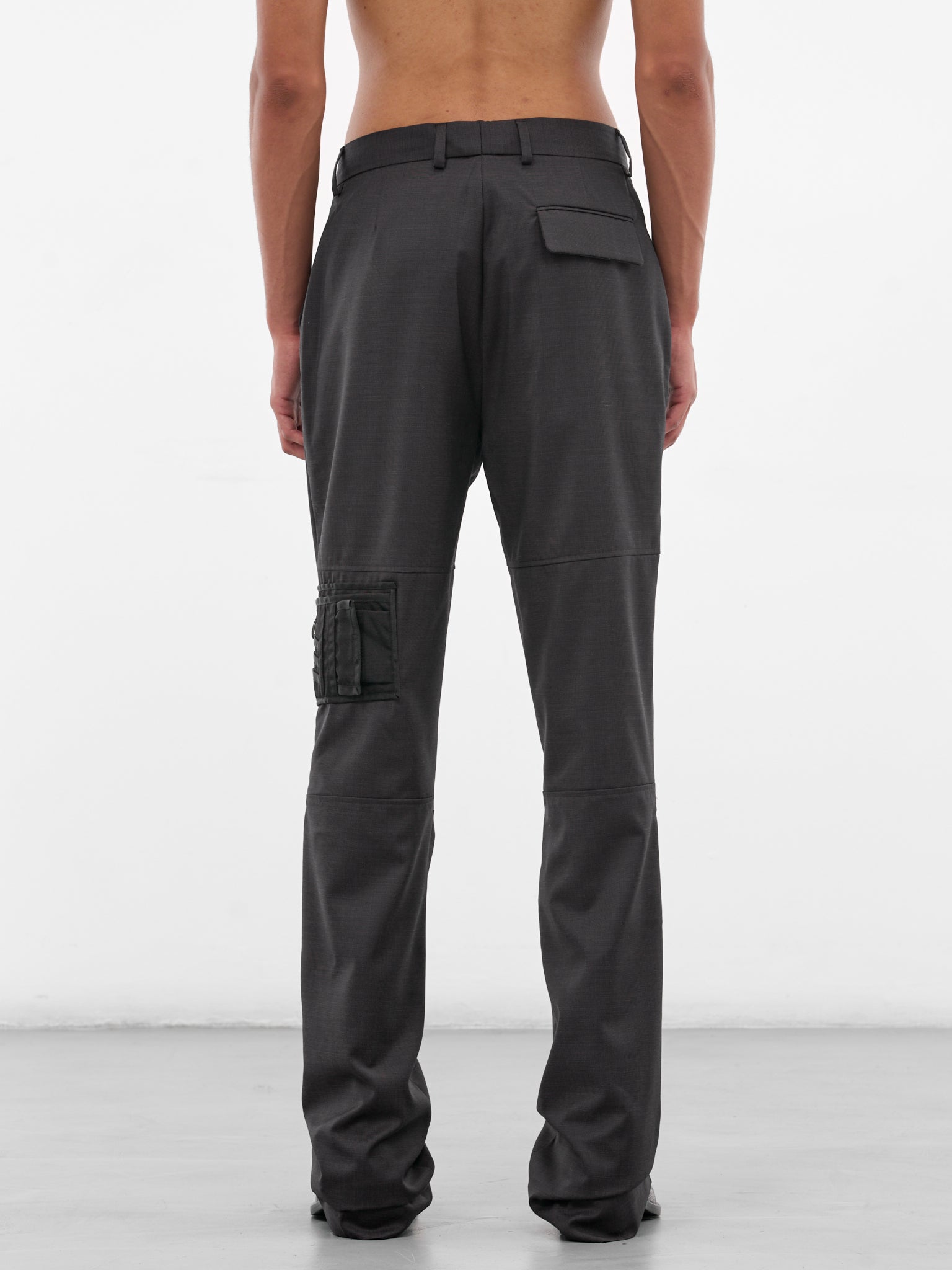 Black Stitched Wallet & Chain Pants (375WT16036-BLACK-PURPLE)