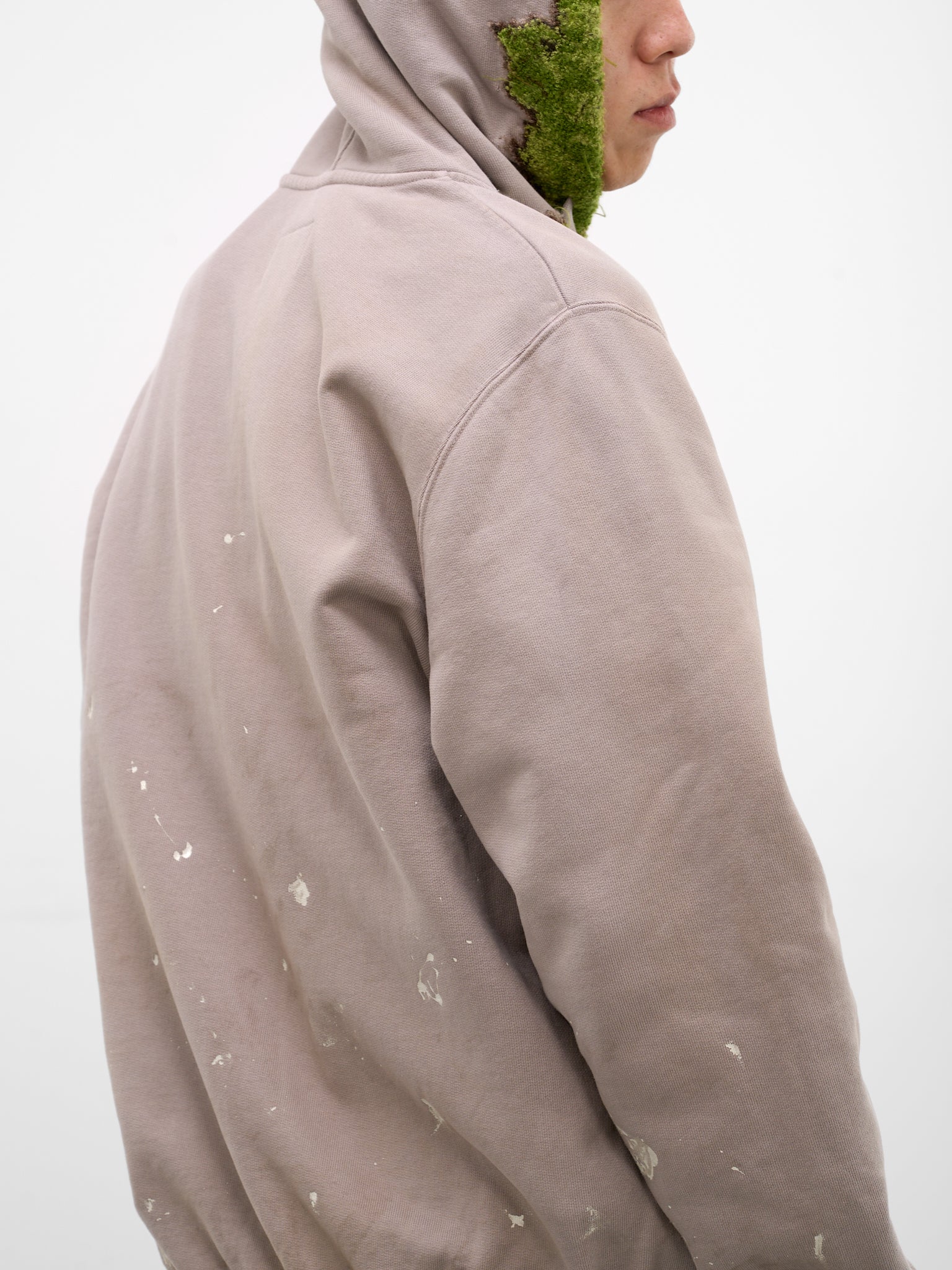 Gray Grass Embroidery Zip Hoodie (37CS423-GREY)