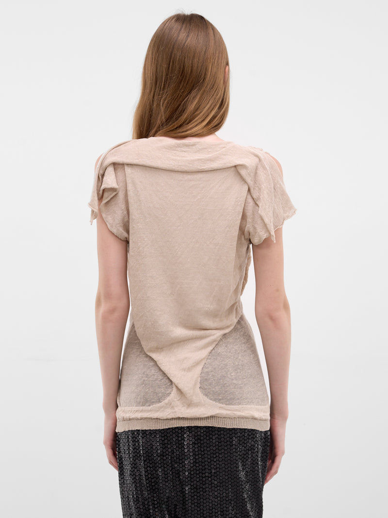 Beige Crinkled Draping Satyr Vest (3803006B-C0090-C403-SAND)