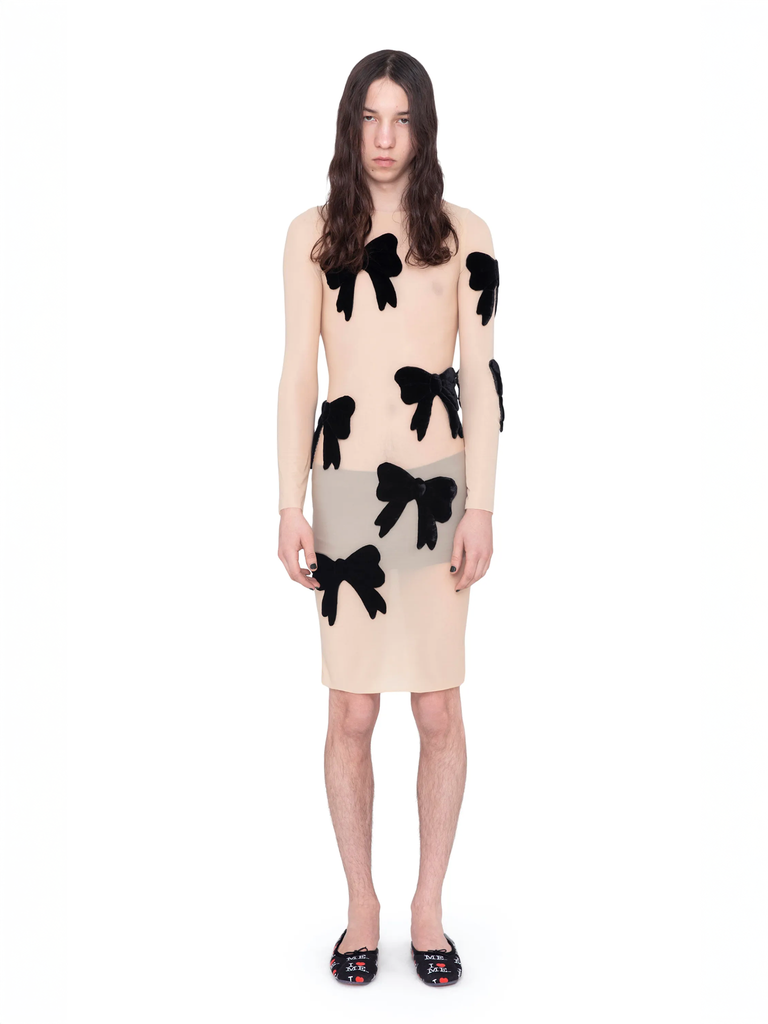 Nude Mesh Confetti Dress (0033-CONFETTI-NUDE-BLACK)