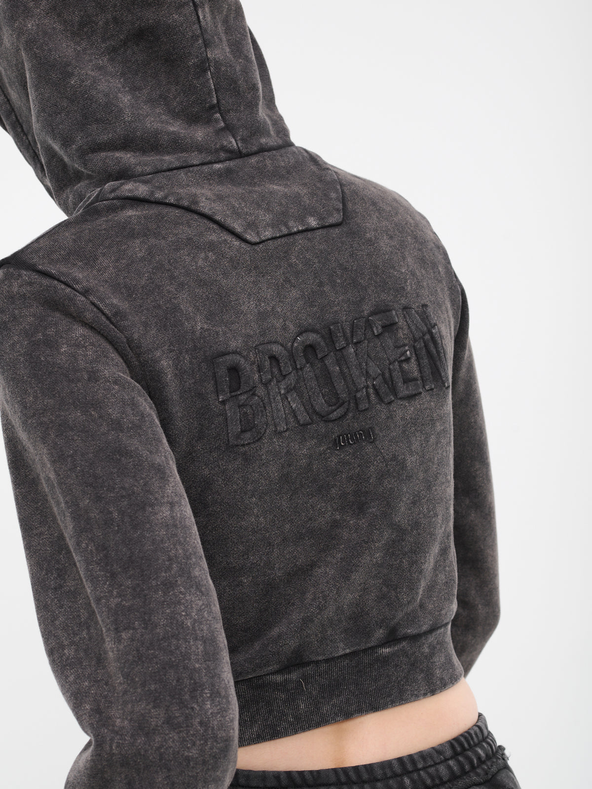 Distressed Zip Hoodie (3941W51D-BROWN)