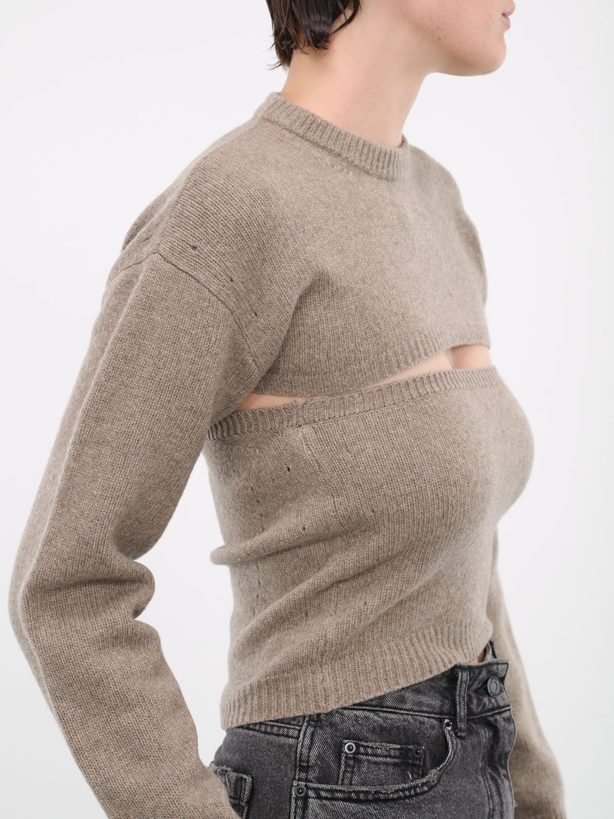 Slit Knit Sweater (3951W05A-BEIGE)