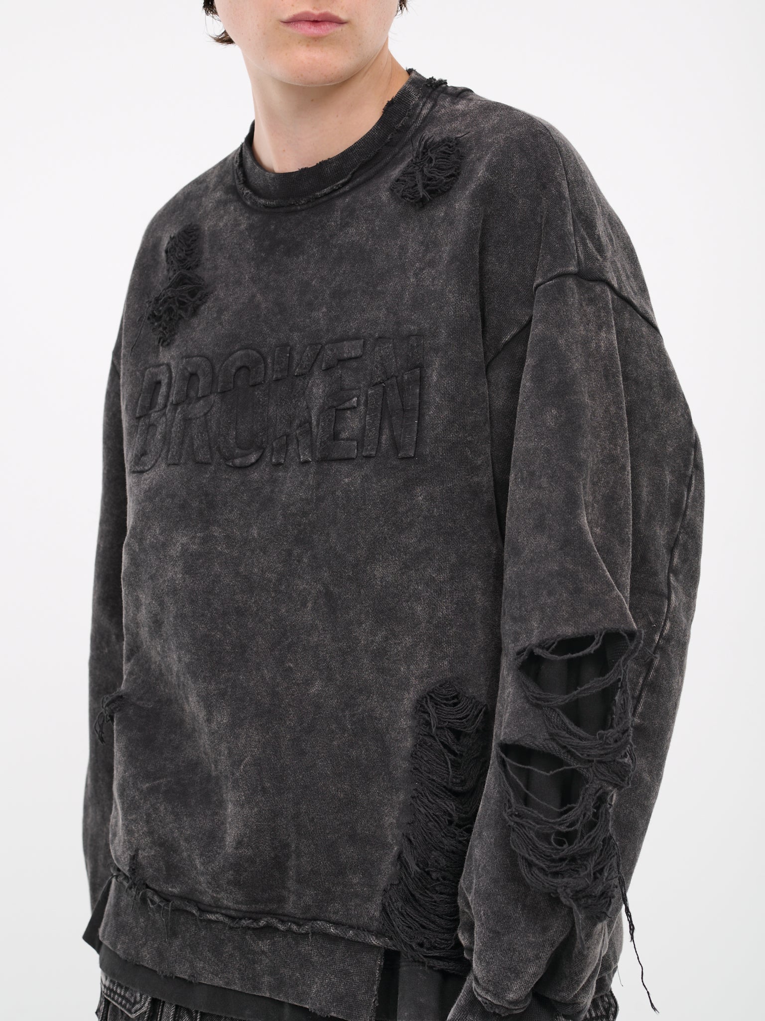 Distressed Crewneck (3941W504-ASH)