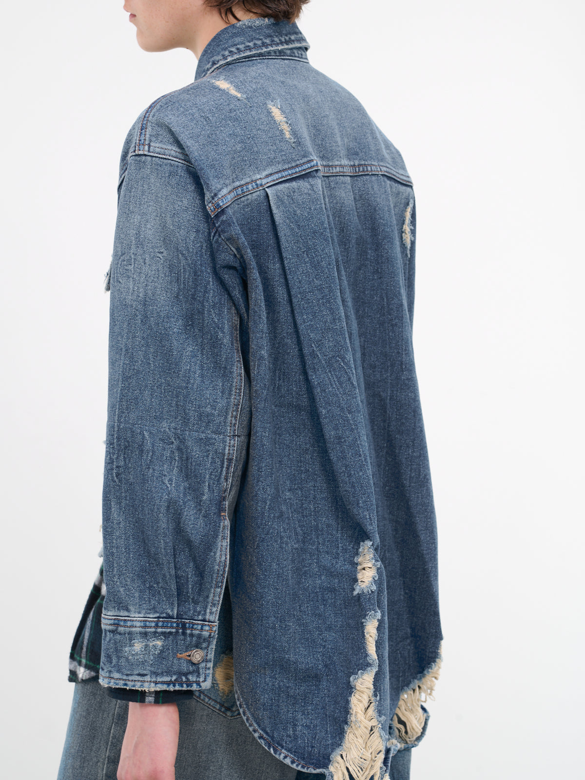 Distressed Layered Shirt (3964W51P-BLUE)