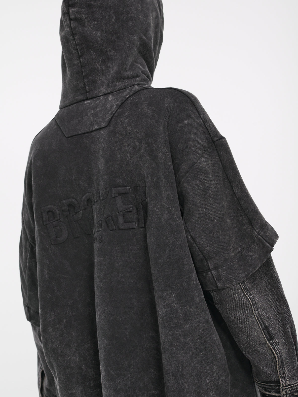 Layered Denim Hoodie (3971W504-ASH)