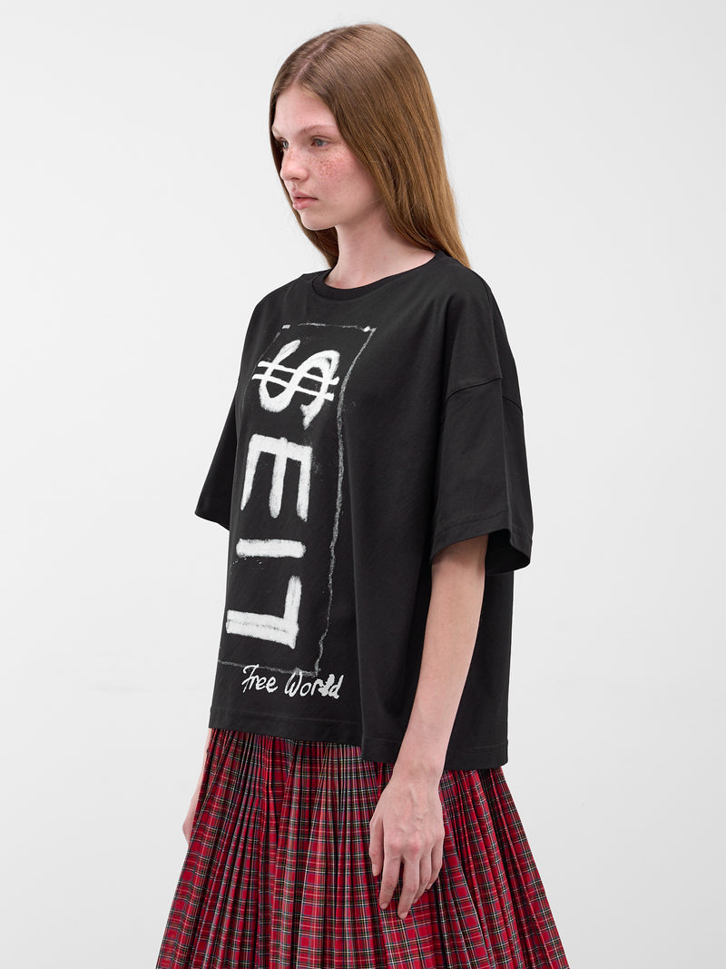 Black Cotton Lies Boxy Tee (3G01004Y-J001M-N401-BLACK)