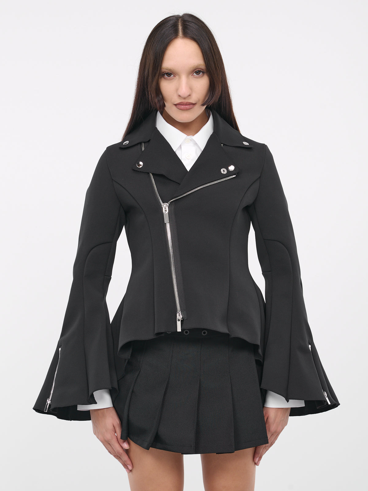 Peplum Zip Jacket (3L-J004-051-BLACK)