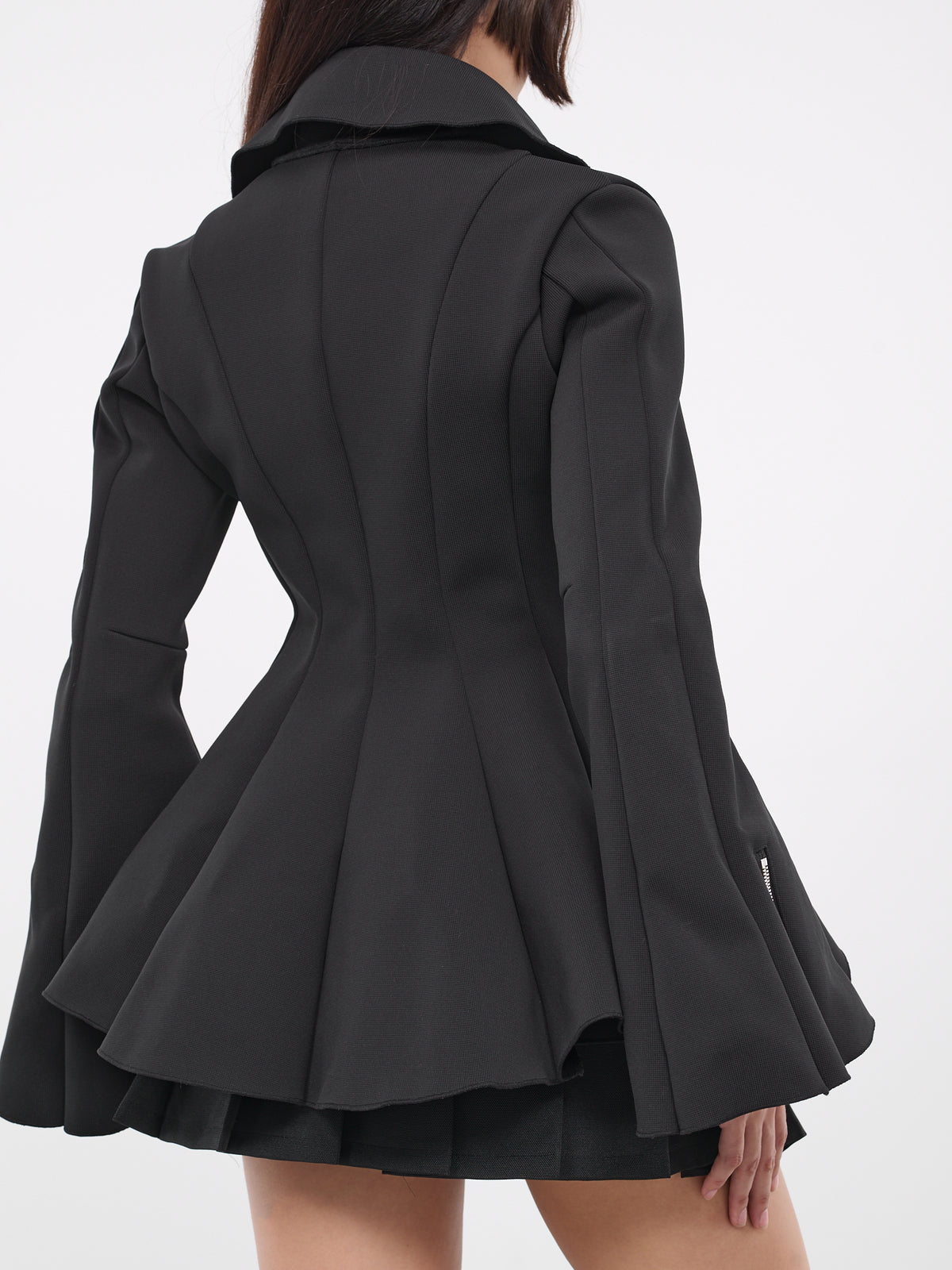 Peplum Zip Jacket (3L-J004-051-BLACK)