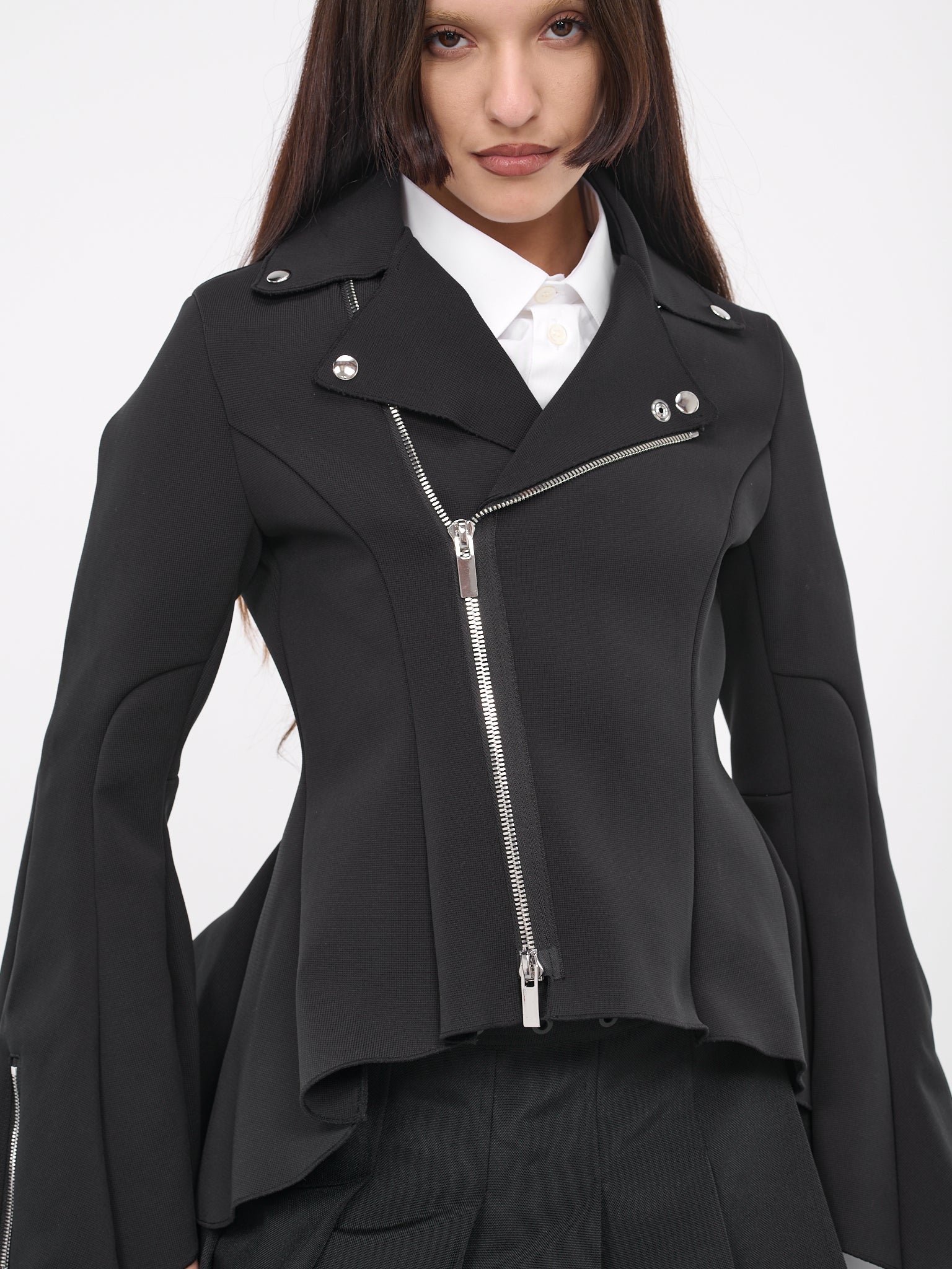 Peplum Zip Jacket (3L-J004-051-BLACK)