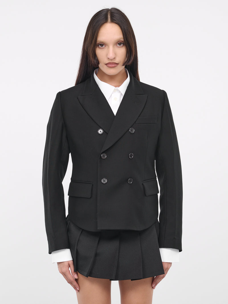 Lace-Up Blazer (3L-J006-051-BLACK)