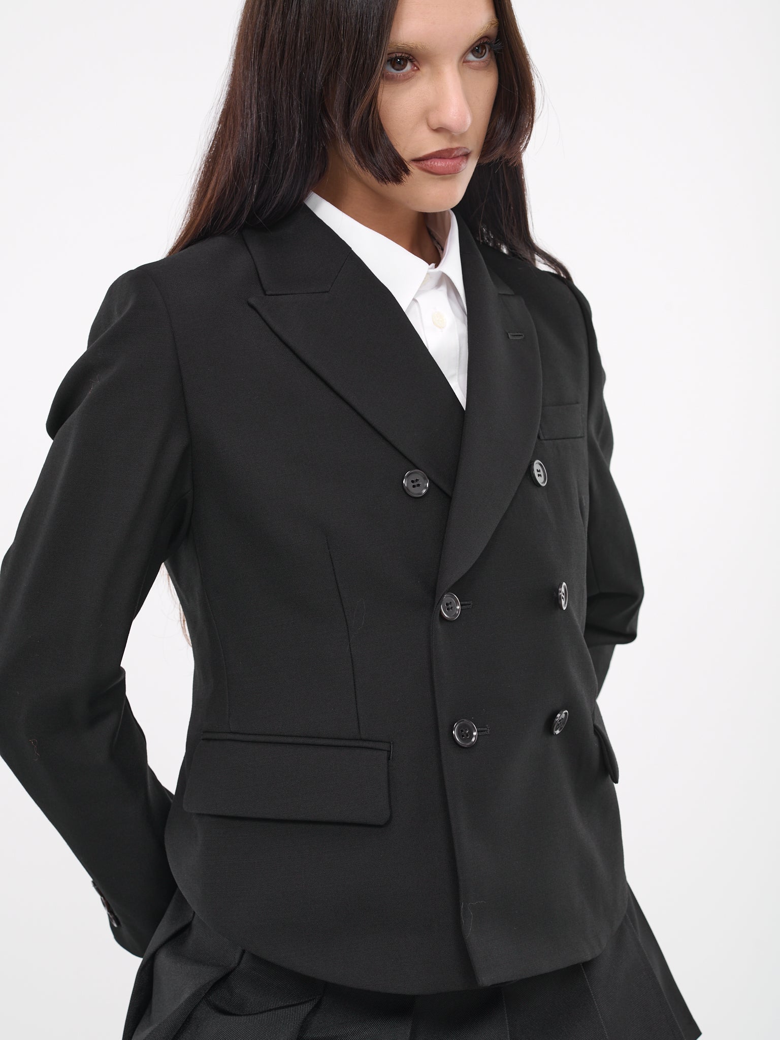 Lace-Up Blazer (3L-J006-051-BLACK)