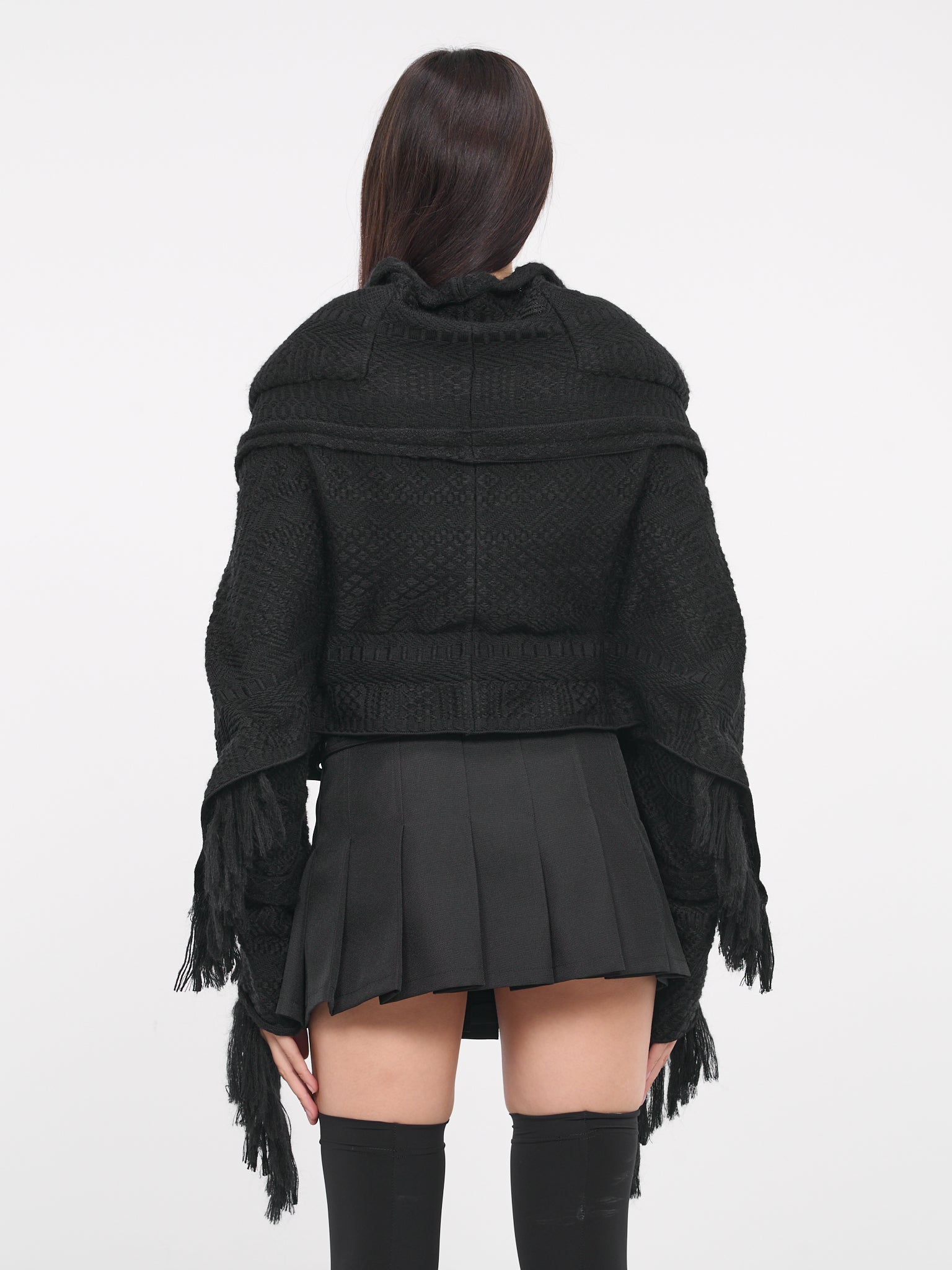 Knit Belted Jacket (3L-J010-051-BLACK)