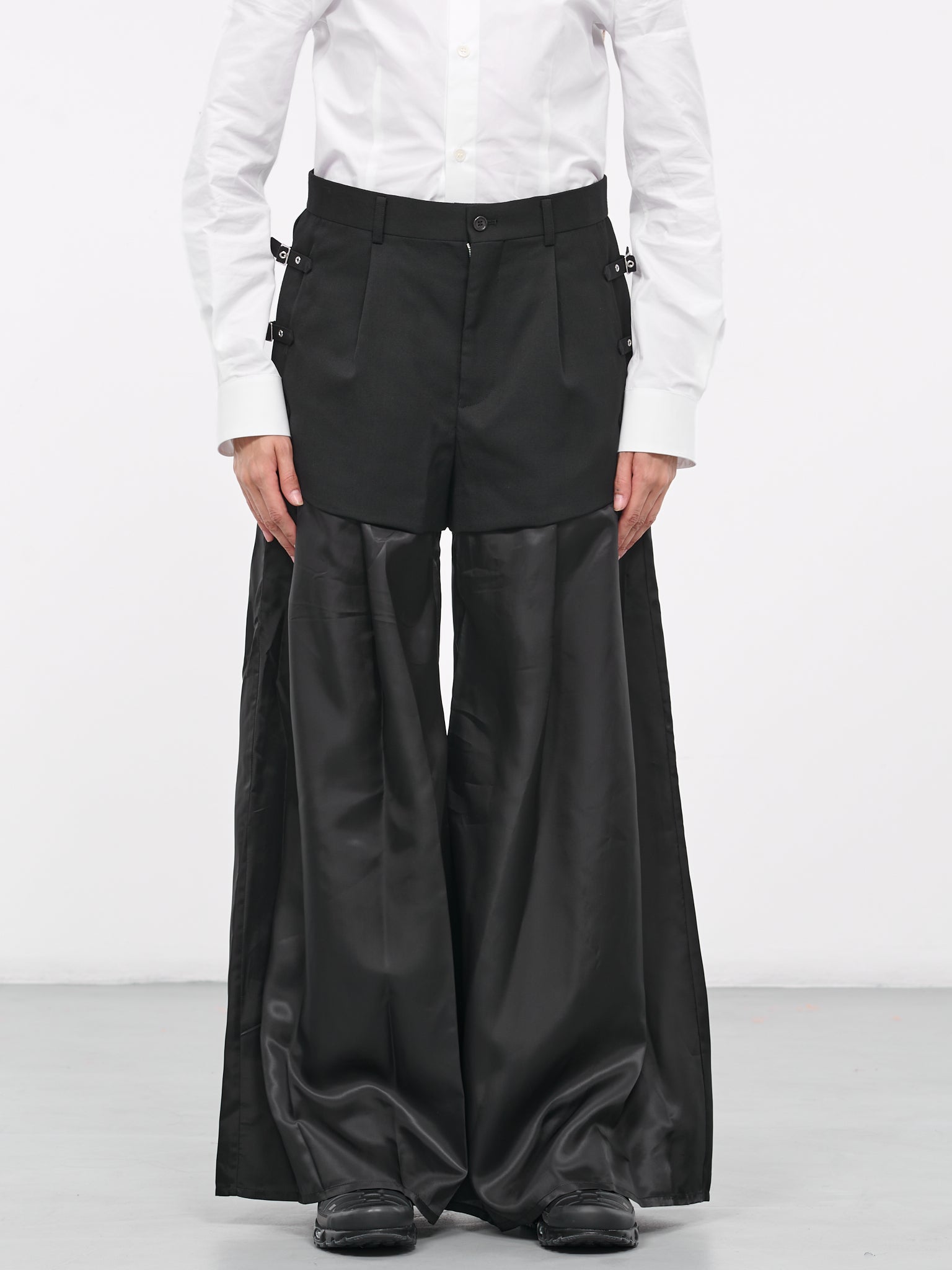 Layered Palazzo Trousers (3L-P004-051-BLACK)
