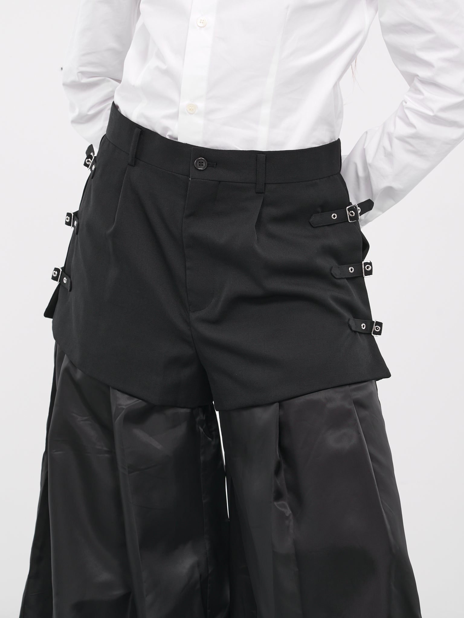 Layered Palazzo Trousers (3L-P004-051-BLACK)