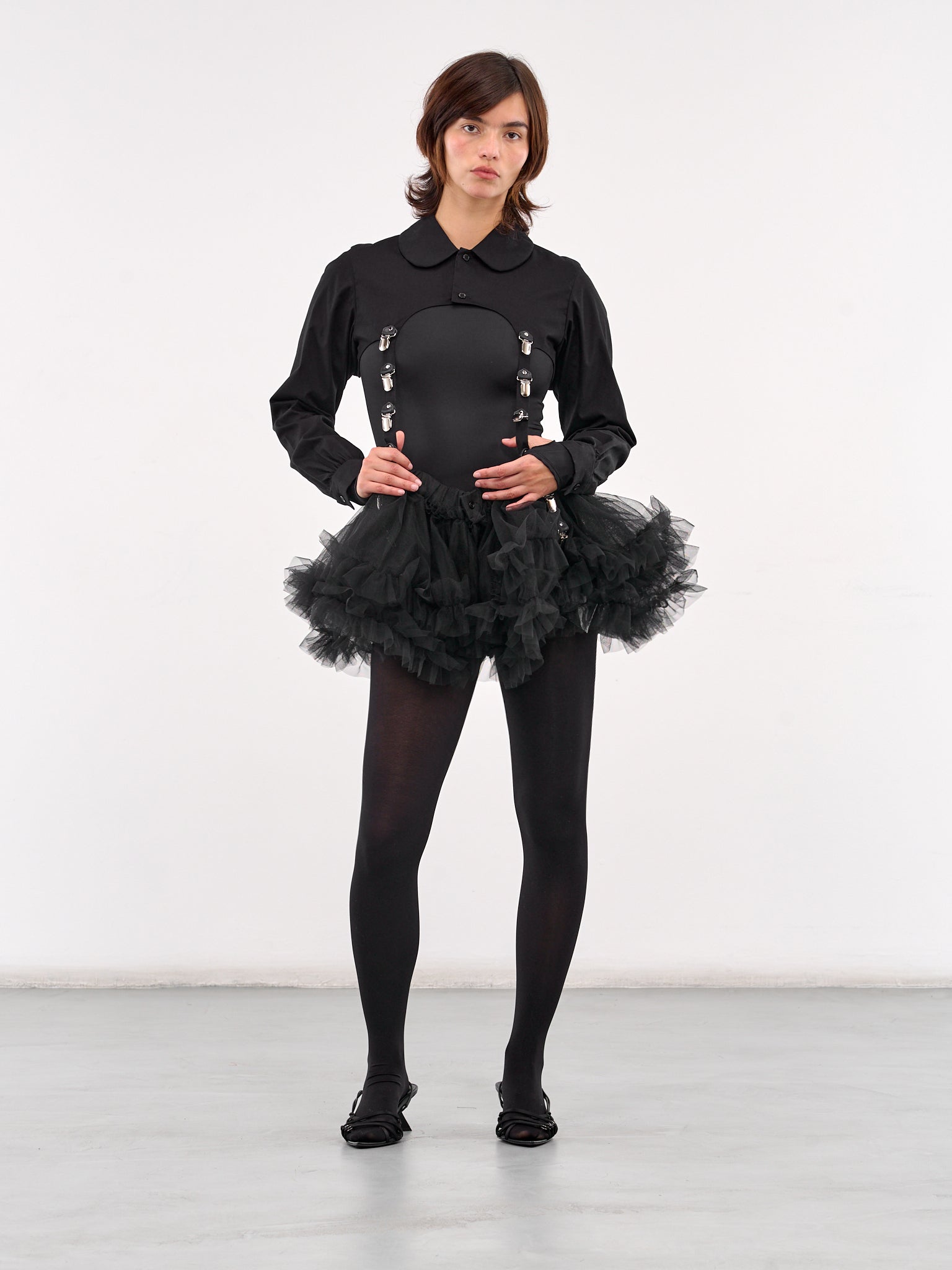 Peter Pan Shirt & Detachable Skirt (3O-B002-BLACK)