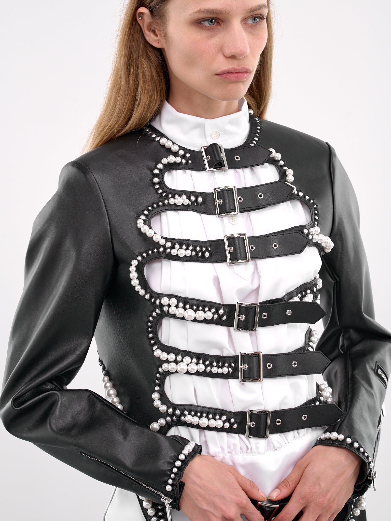 Pearl Detailed Jacket (3O-J011-S25-BLACK)