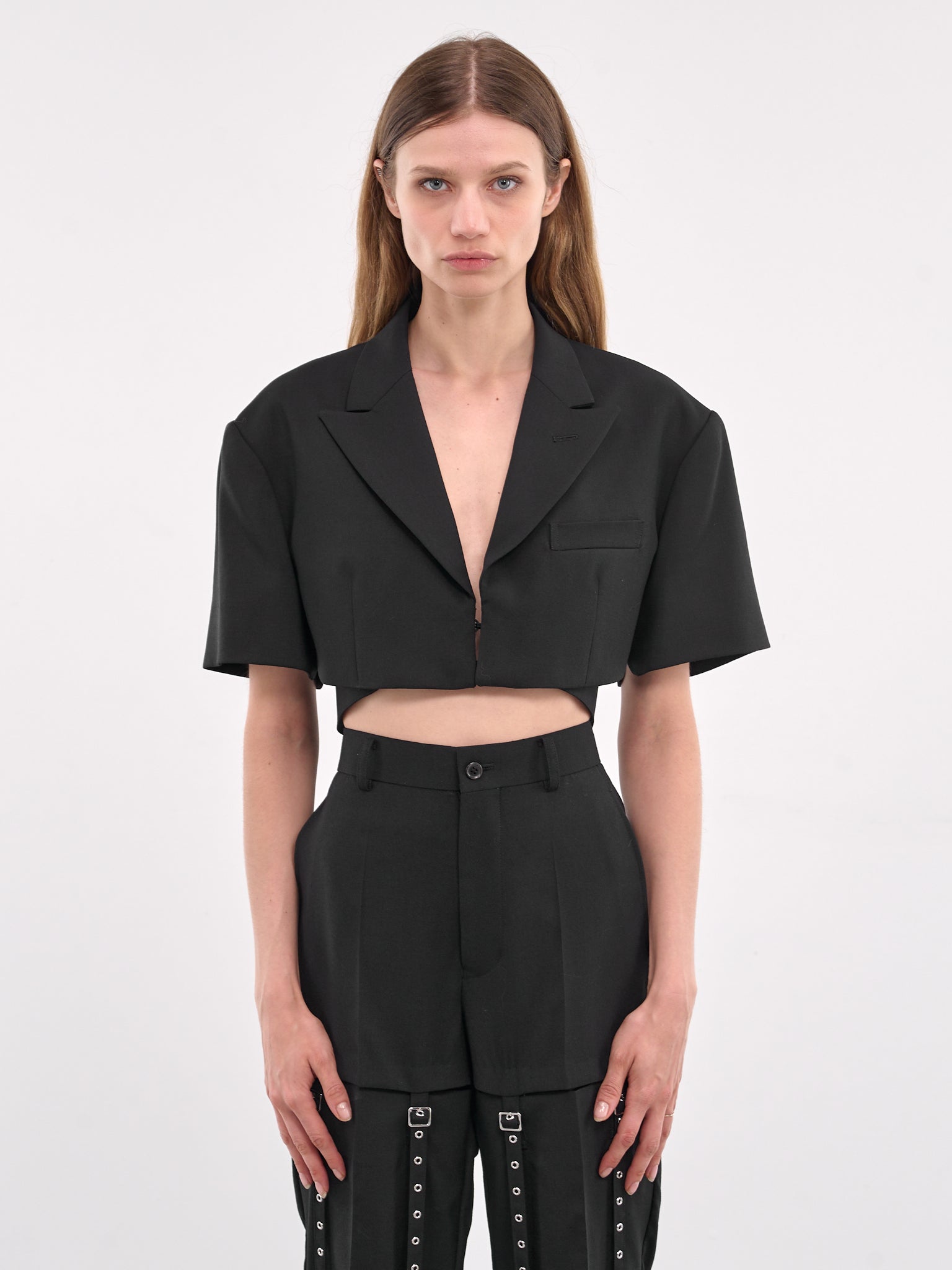 Cropped Blazer (3O-J013-S25-BLACK)