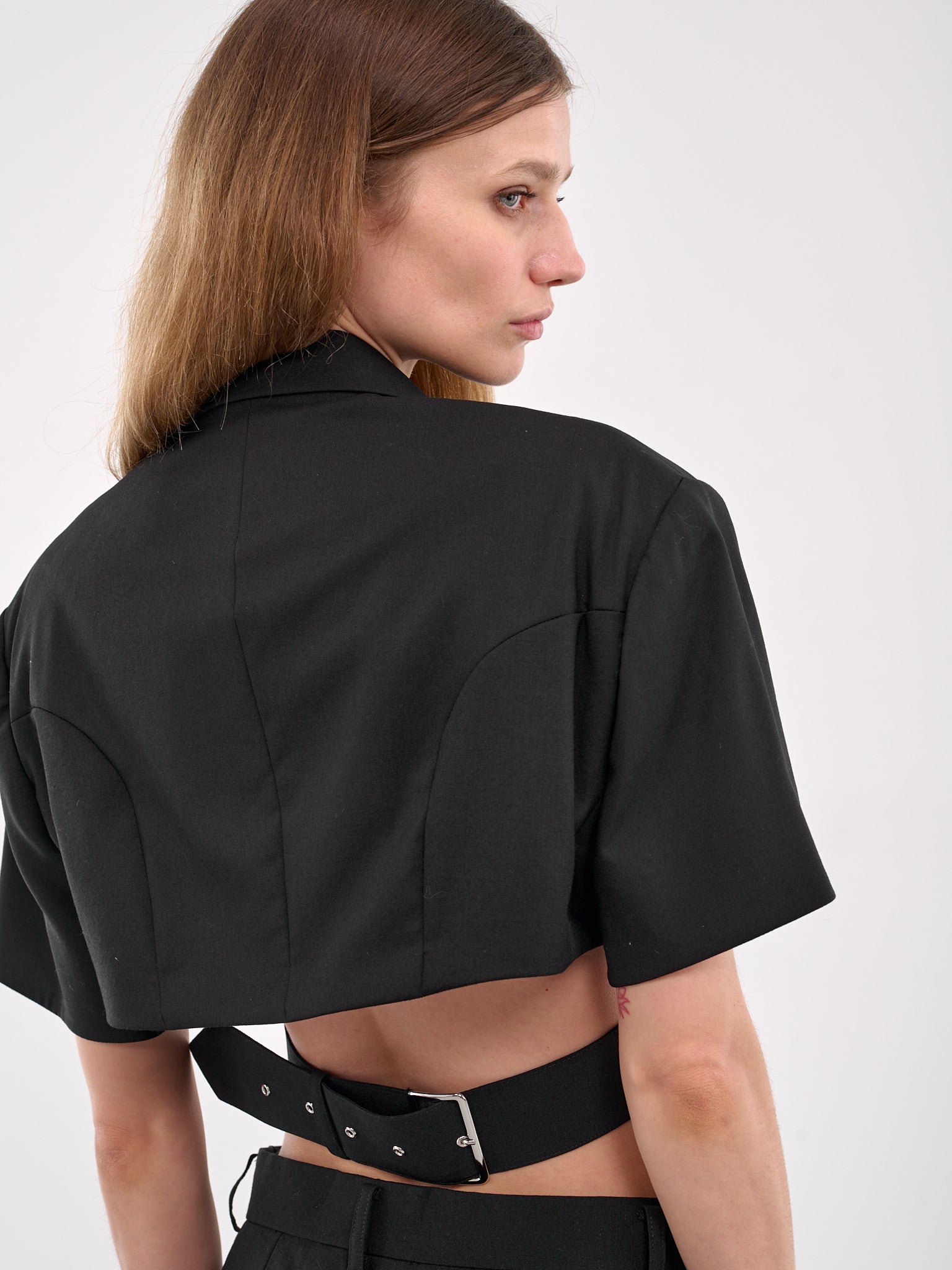 Cropped Blazer (3O-J013-S25-BLACK)