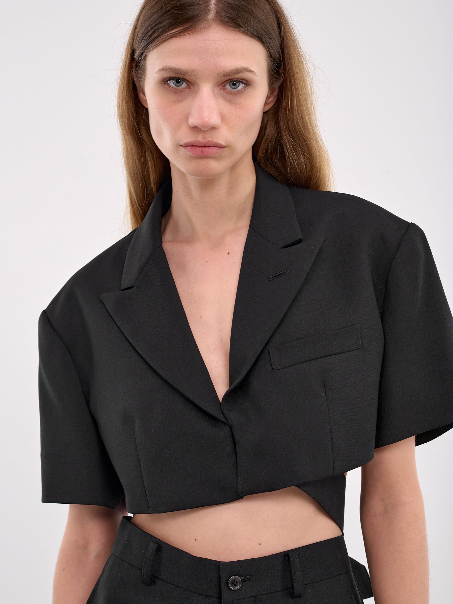 Cropped Blazer (3O-J013-S25-BLACK)