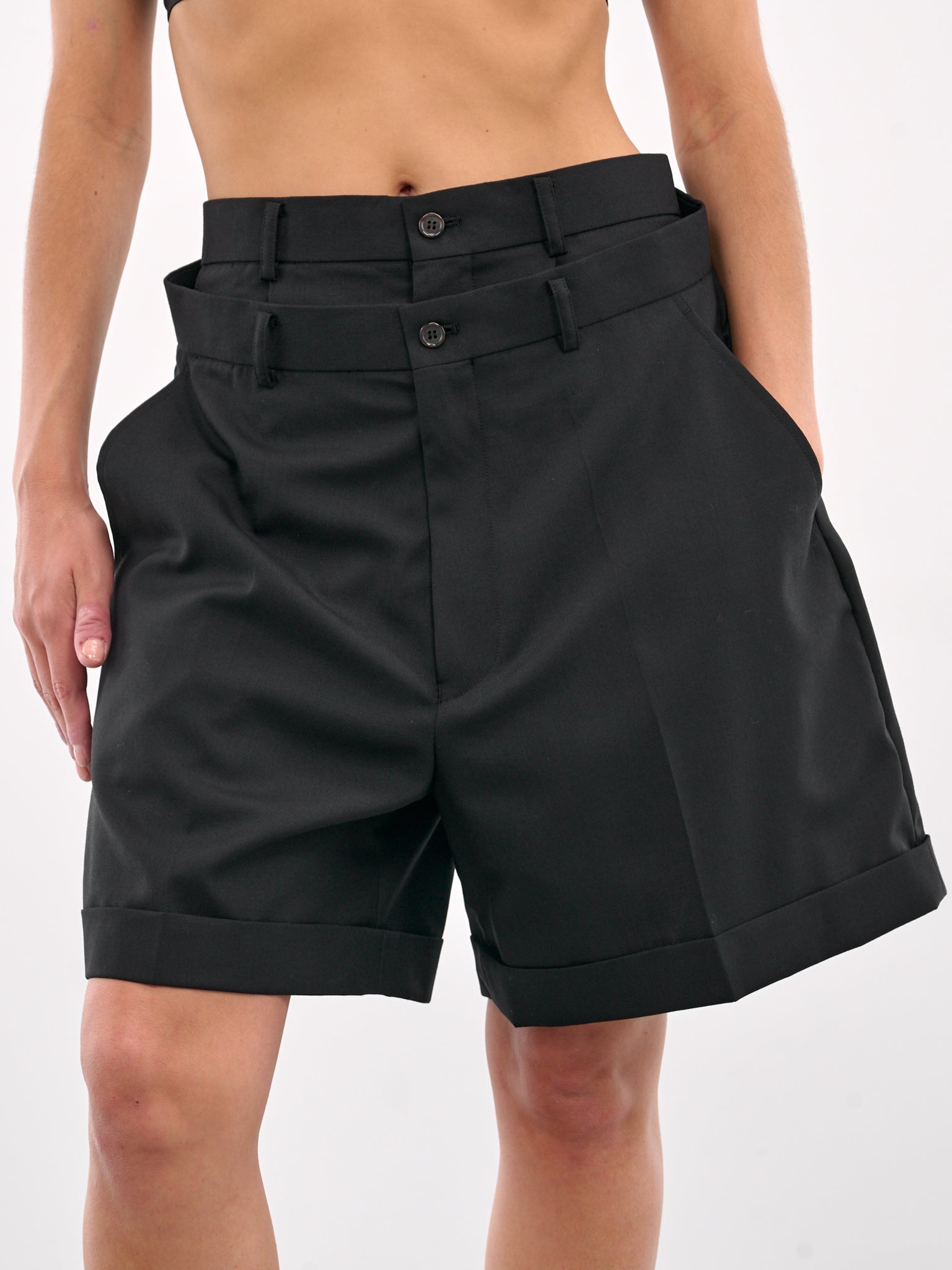 Layered Shorts (3O-P005-BLACK)