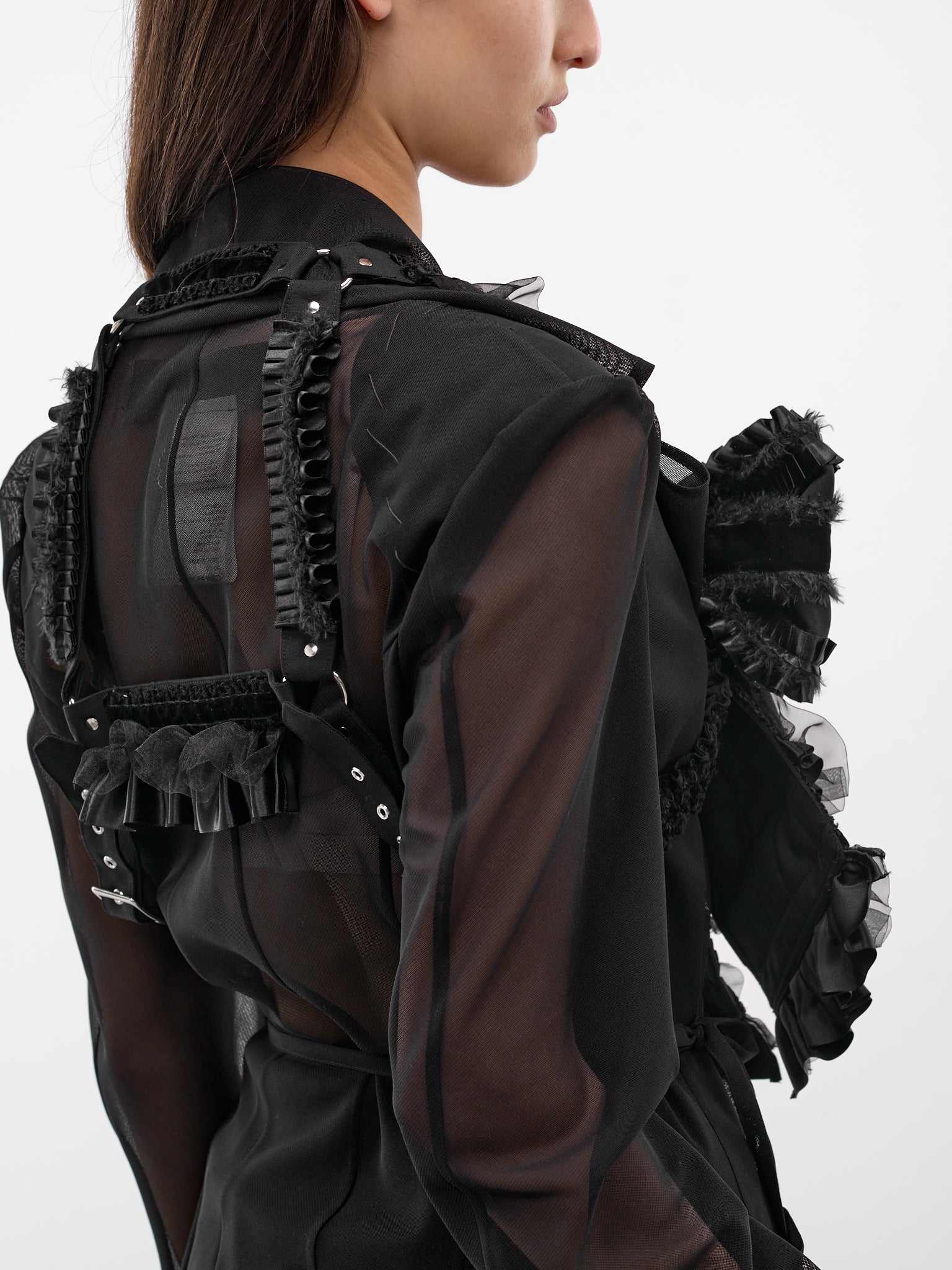 Black Sculptural Bow Tailored Jacket (3Q-V012-S26-BLACK)