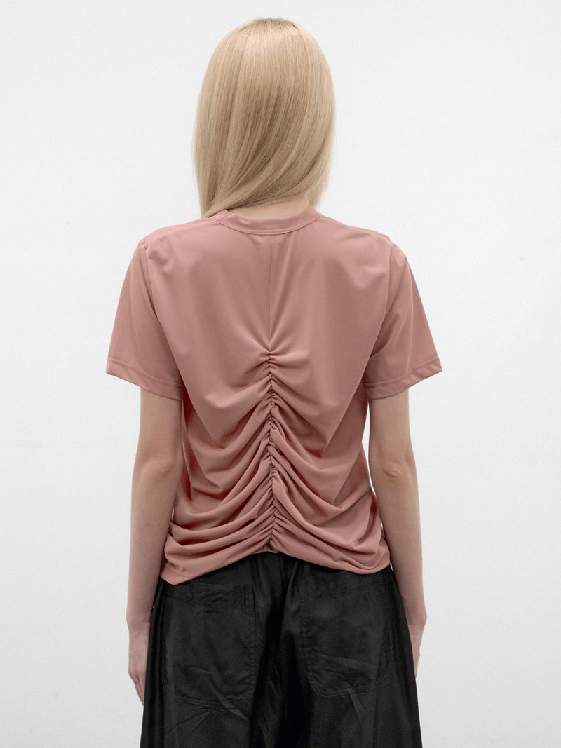 Beige Ruched Back Tee (3R-T008-W26-BLACK)