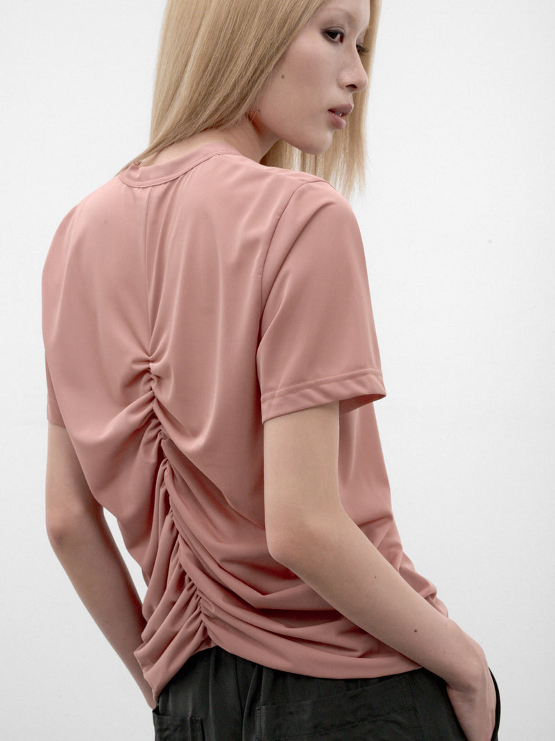Beige Ruched Back Tee (3R-T008-W26-BLACK)