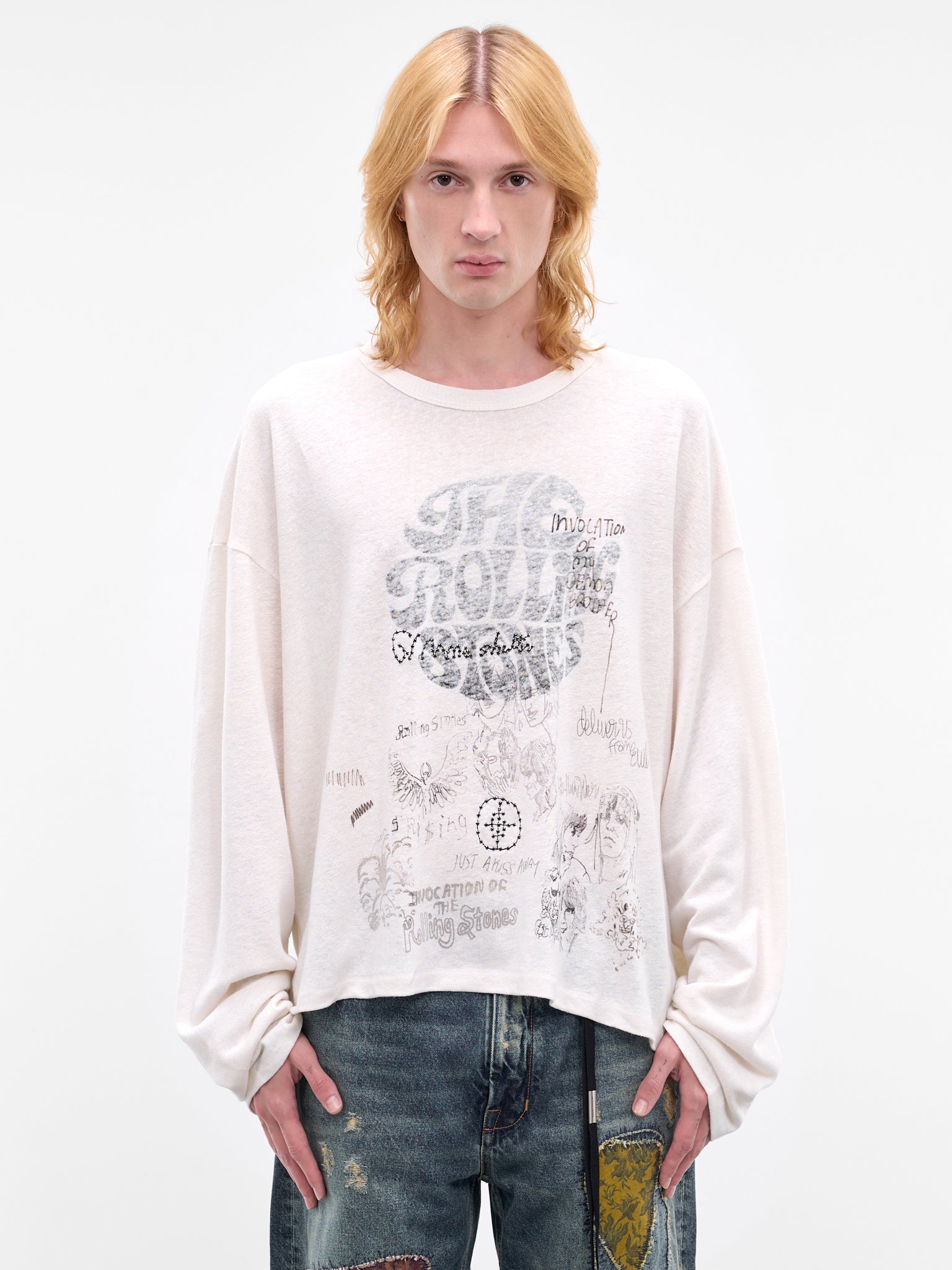 Paly x Rolling Stones Embroidered Tee (3U002Q2021VWT-CREAM)