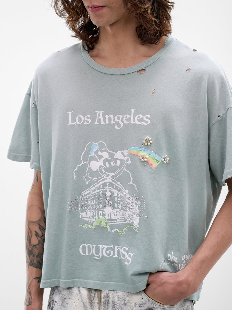 Blue Mythyss Distressed Tee (2U002Q1010-TEAL)