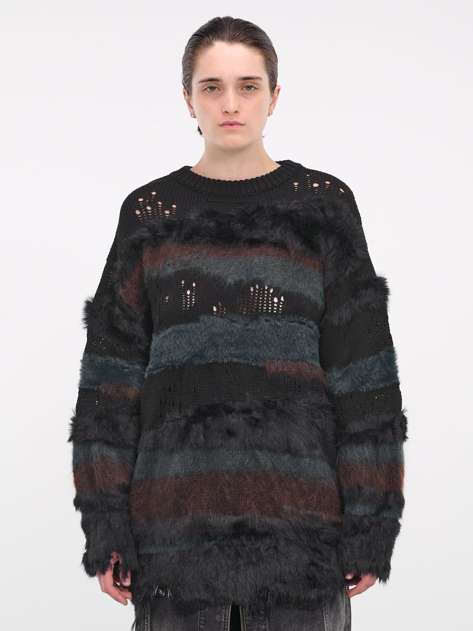 Stripe Knit Sweater (3X51W065-BLACK)