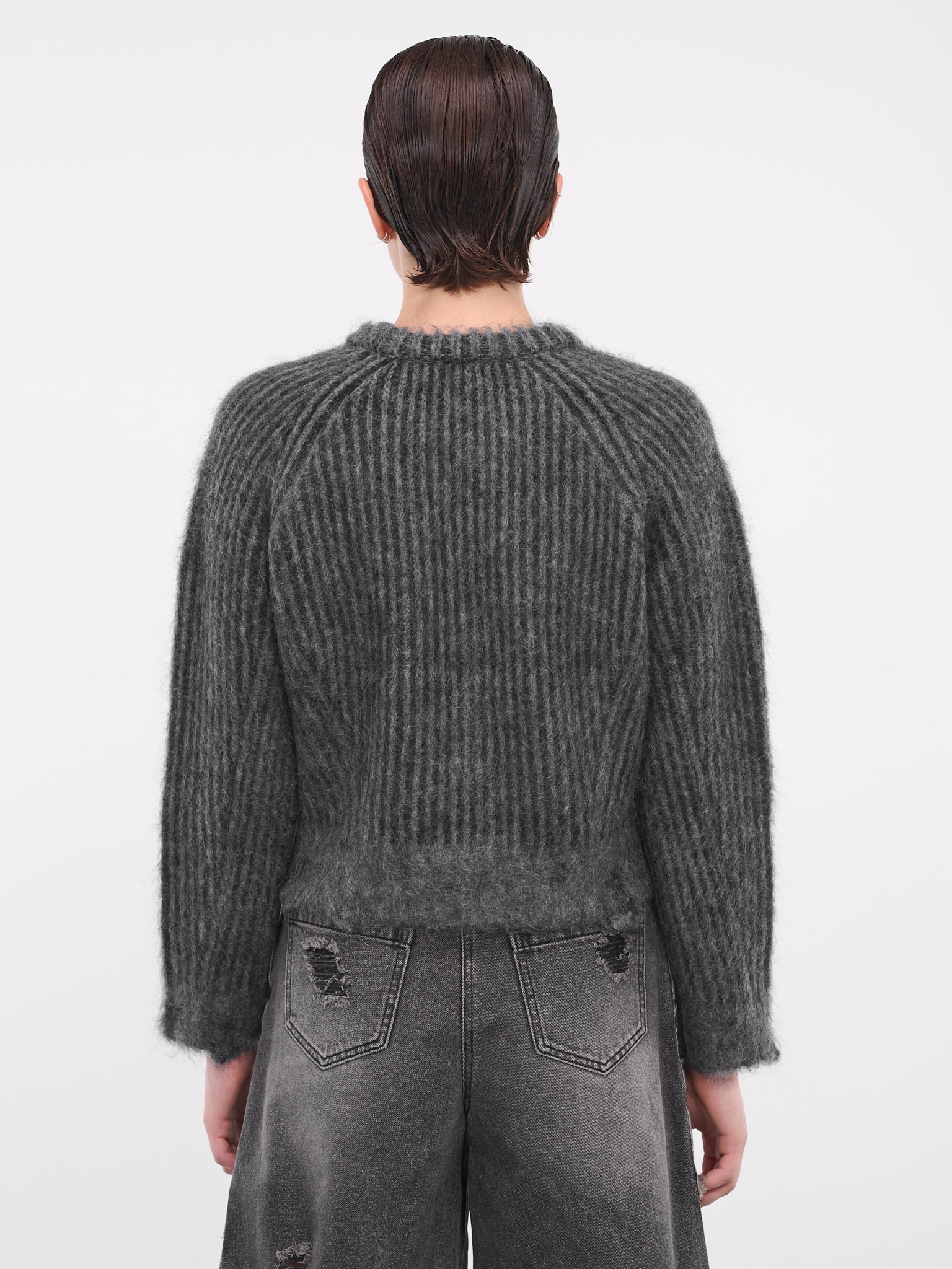 Distressed Knit Sweater (3Y51W013-GREY)
