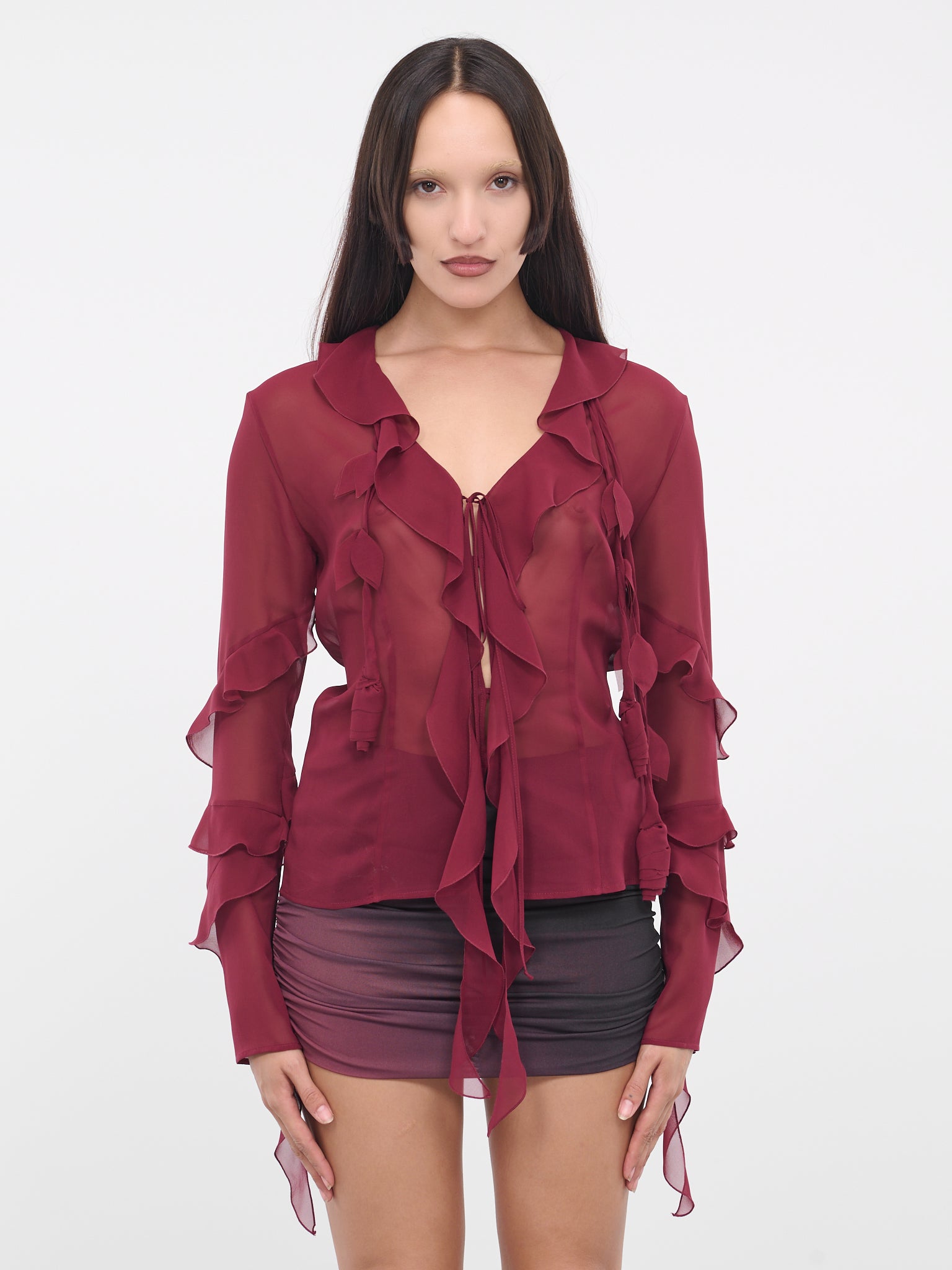 Ruffles Rose Shirt (4-4C046A-N0745-PORT-ROYALE)