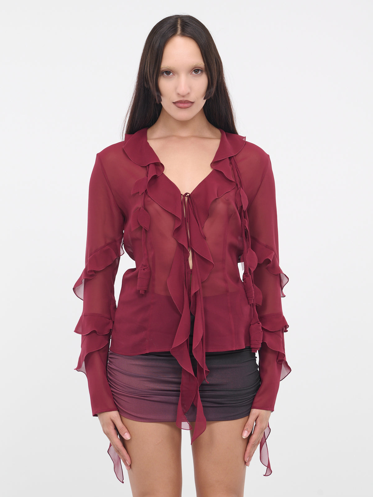 Ruffles Rose Shirt (4-4C046A-N0745-PORT-ROYALE)