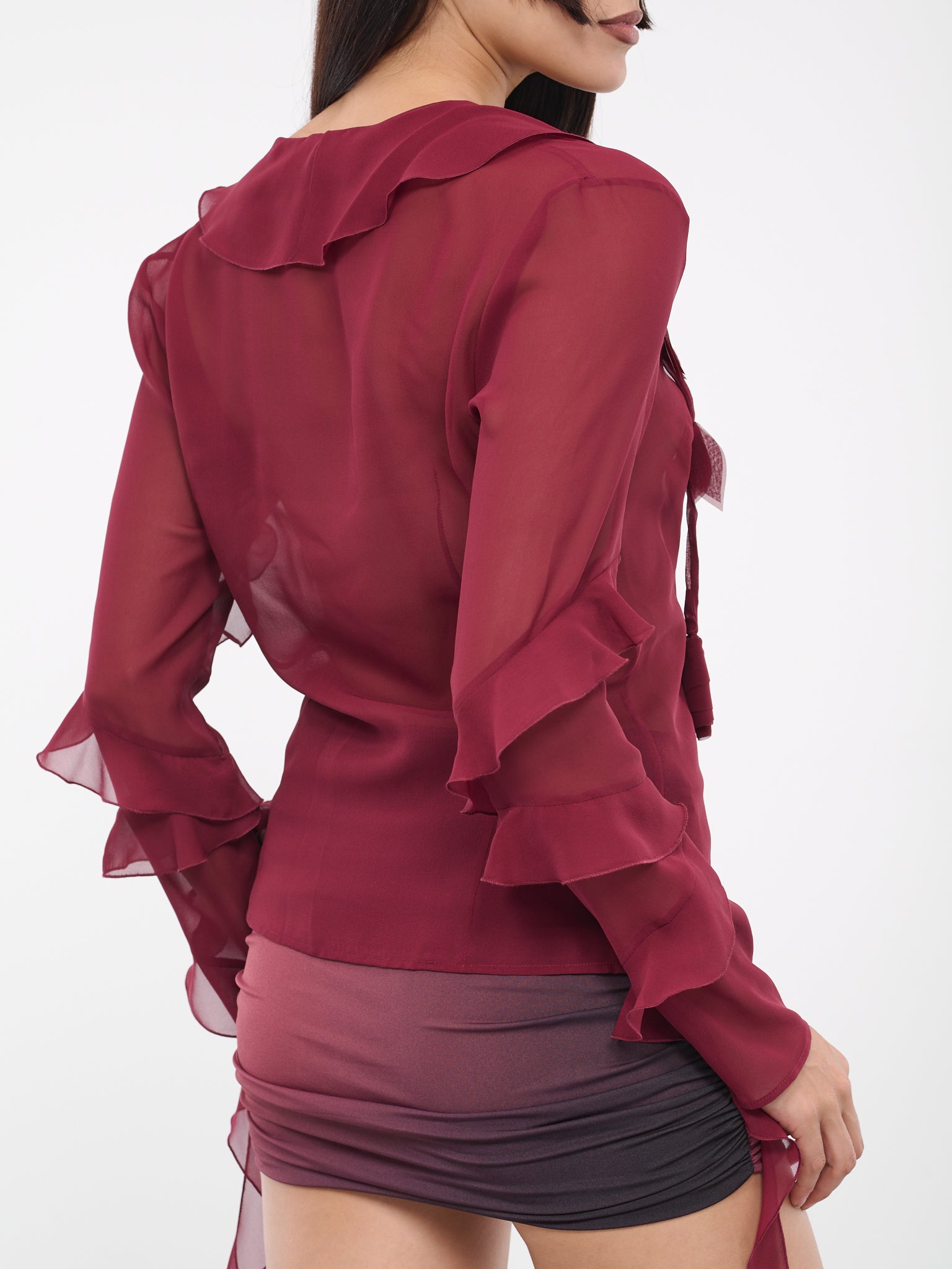 Ruffles Rose Shirt (4-4C046A-N0745-PORT-ROYALE)
