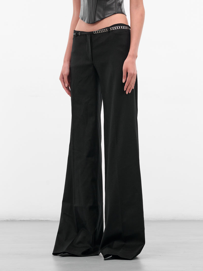 Black Wide Leg Belted Trousers (40-BLACK)