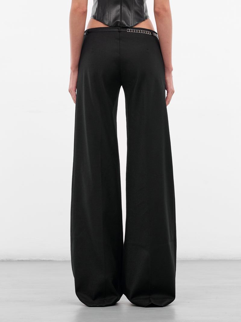 Black Wide Leg Belted Trousers (40-BLACK)