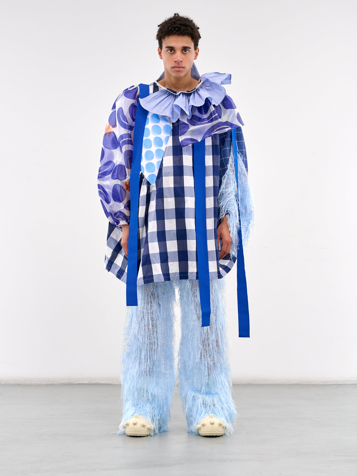 Patchwork Draped Orefei Jacket (4003-ORFEI-COMB-II-BLUE)