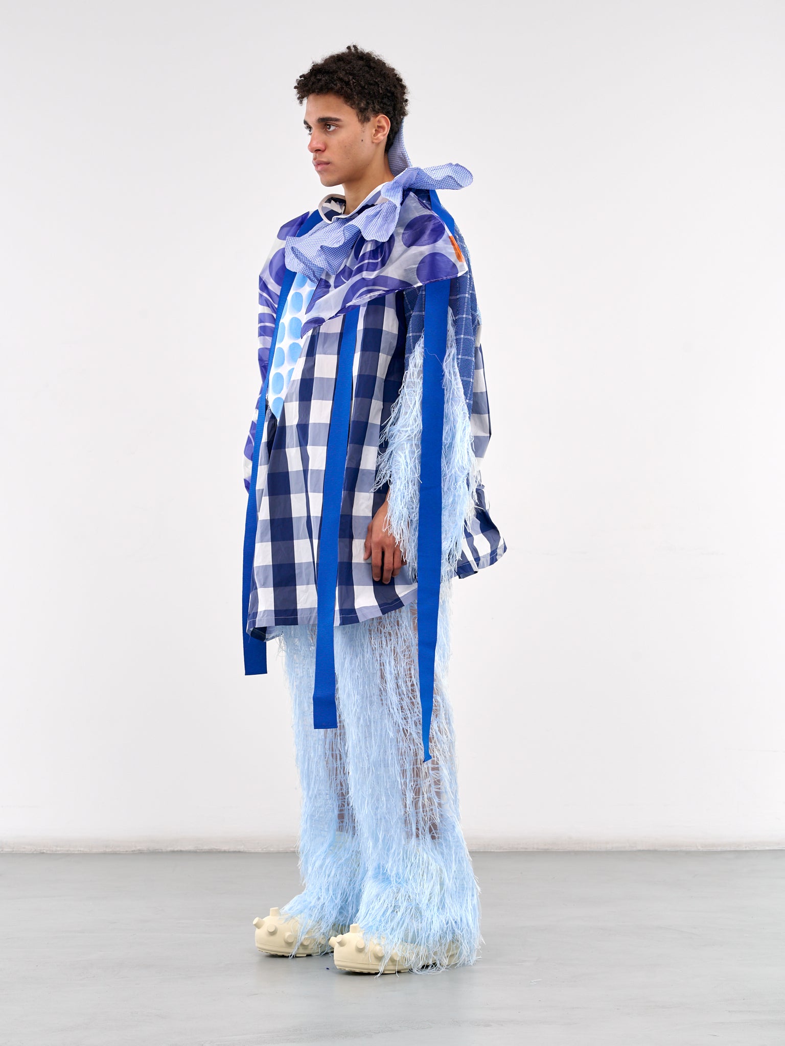 Patchwork Draped Orefei Jacket (4003-ORFEI-COMB-II-BLUE)