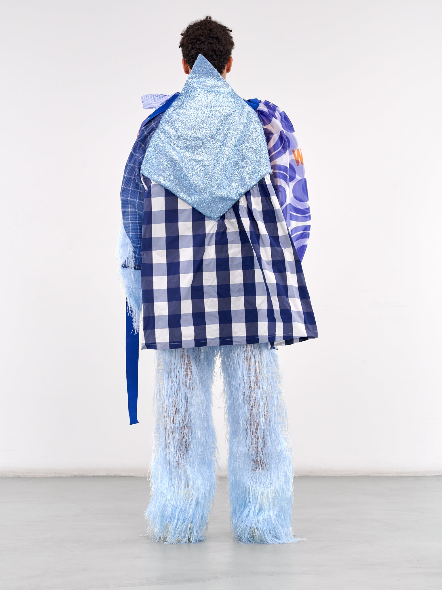 Patchwork Draped Orefei Jacket (4003-ORFEI-COMB-II-BLUE)