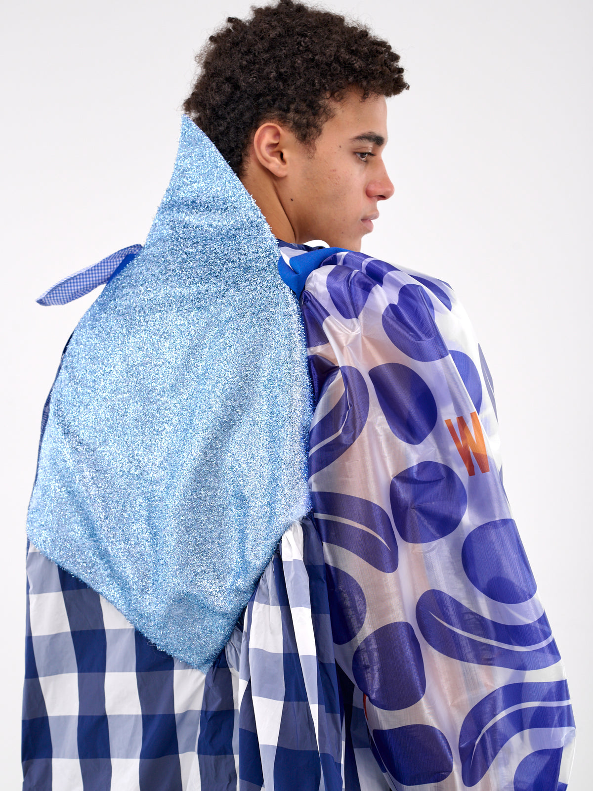 Patchwork Draped Orefei Jacket (4003-ORFEI-COMB-II-BLUE)