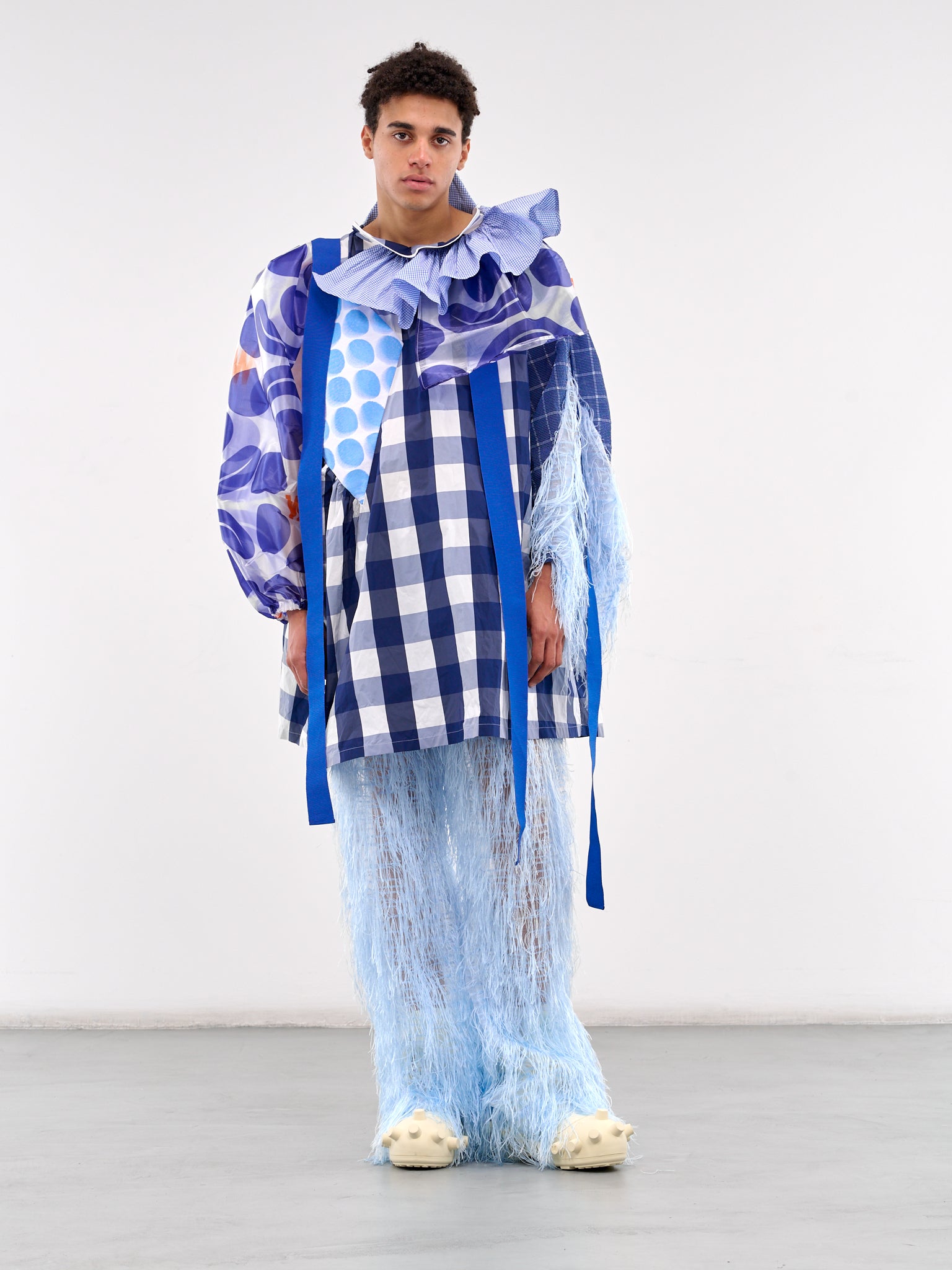 Patchwork Draped Orefei Jacket (4003-ORFEI-COMB-II-BLUE)