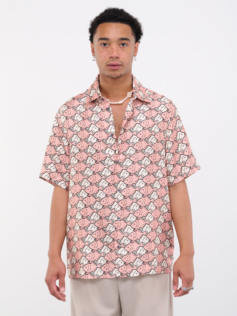 Classic Fish Shirt (4025A-W095-PINK-FISH-SILK)