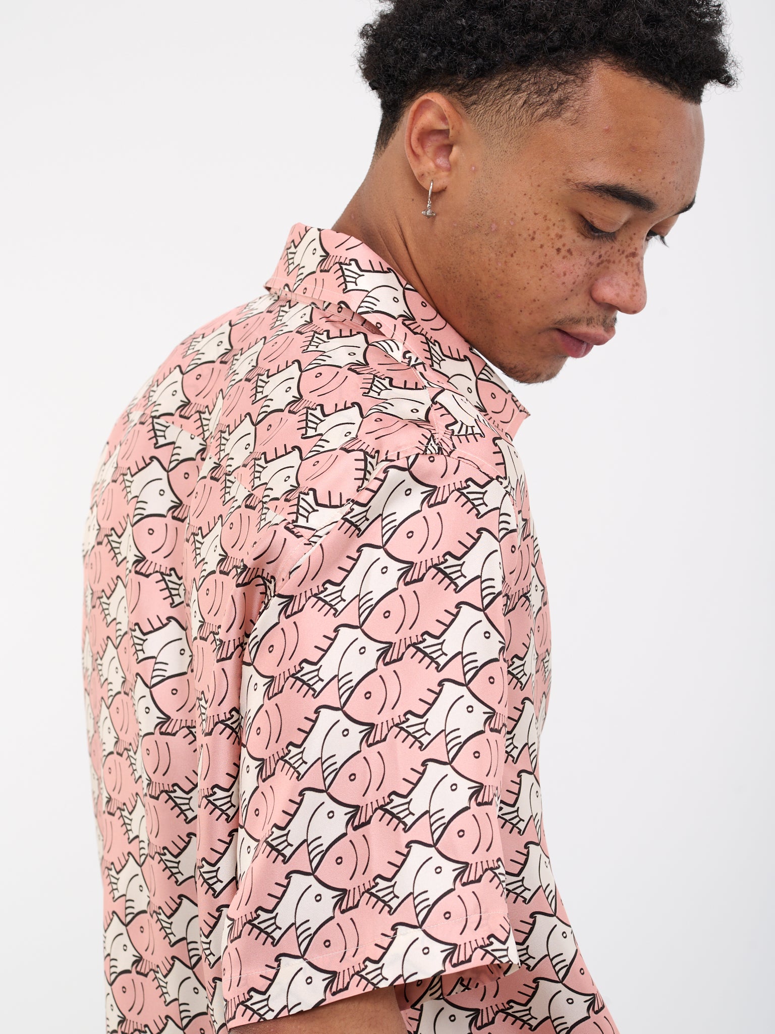 Classic Fish Shirt (4025A-W095-PINK-FISH-SILK)