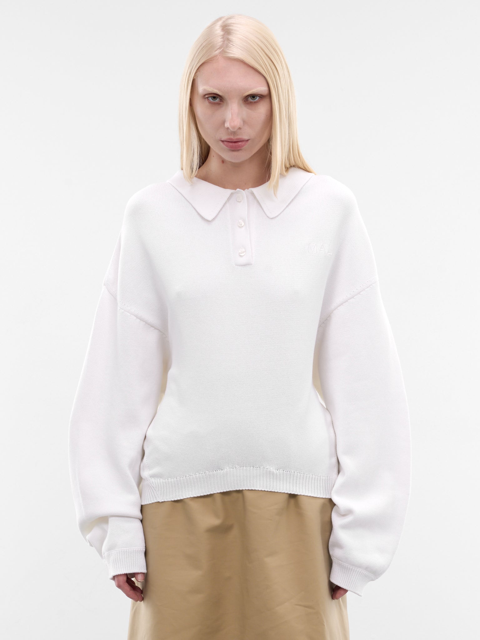 White Upside-Down Knit Sweater (4030-9000-WHITE)