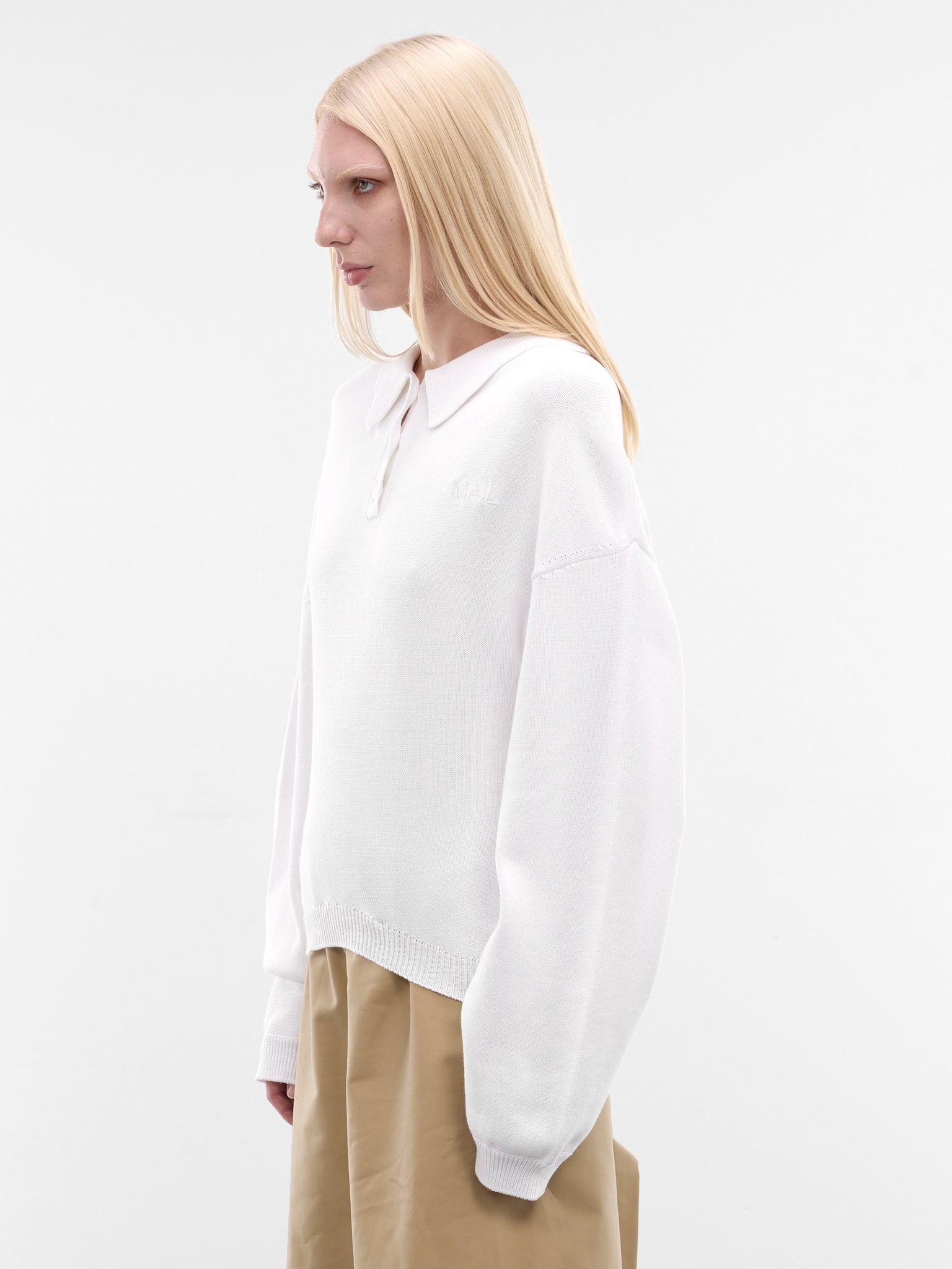 White Upside-Down Knit Sweater (4030-9000-WHITE)