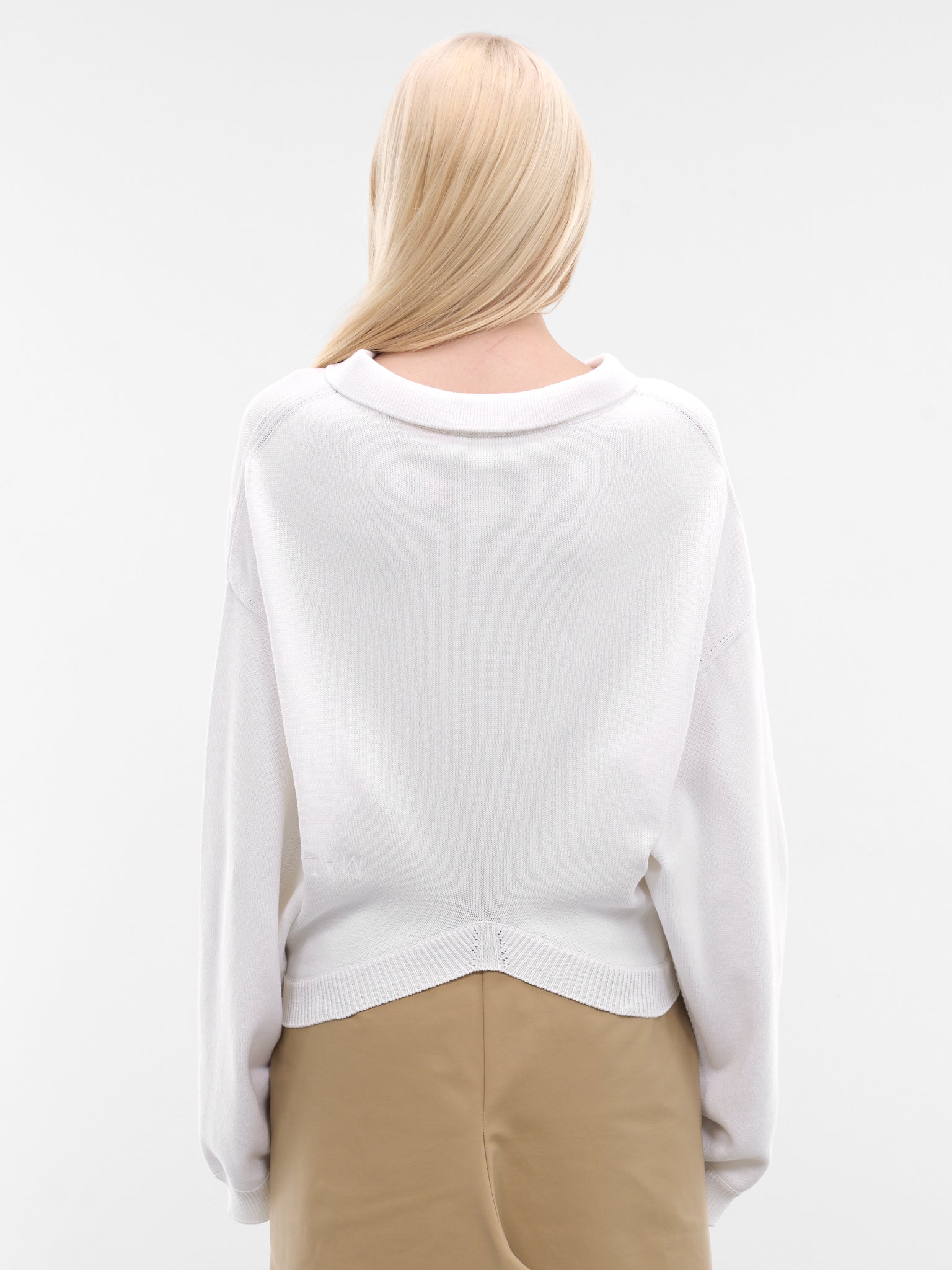 White Upside-Down Knit Sweater (4030-9000-WHITE)