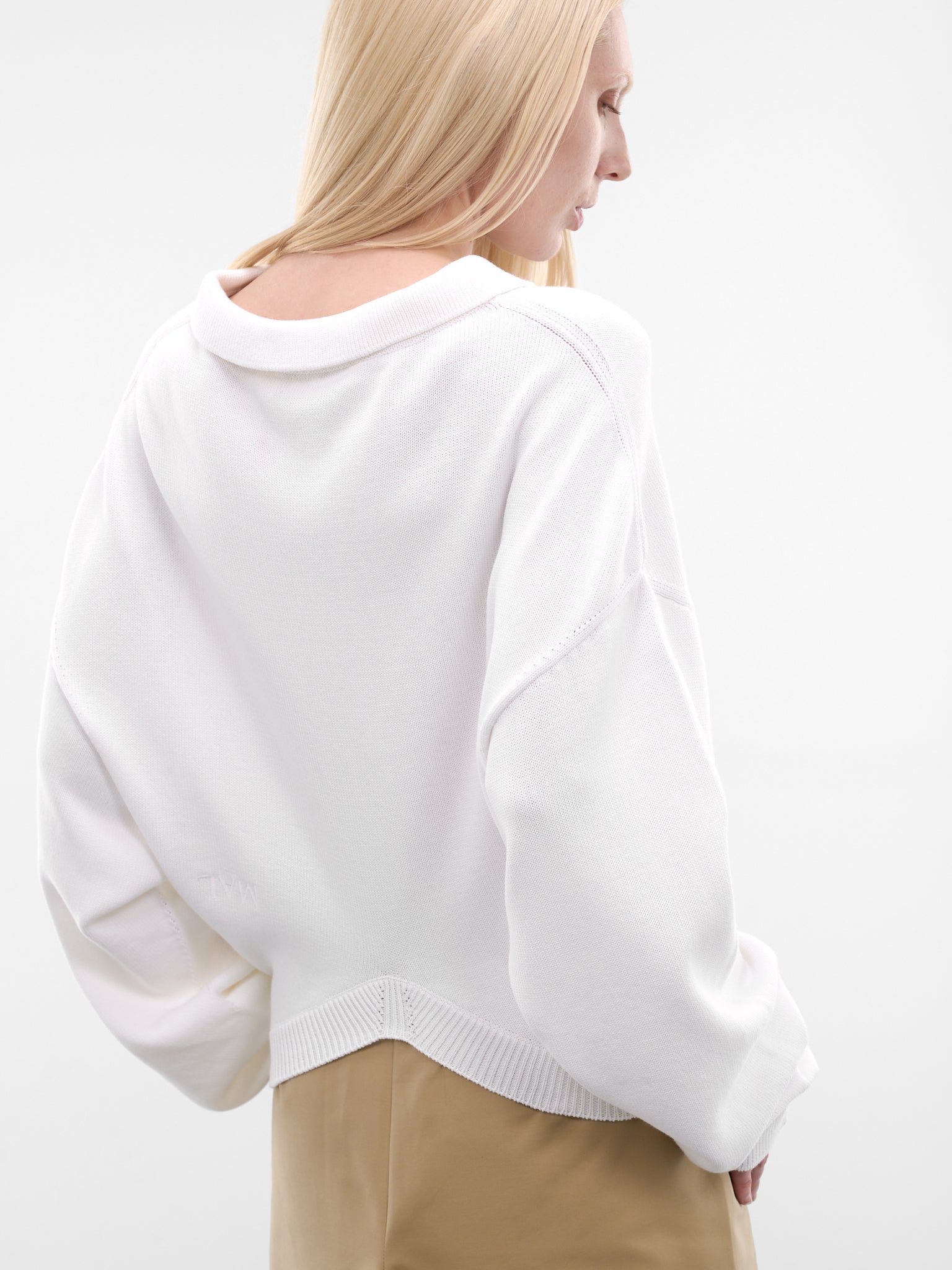 White Upside-Down Knit Sweater (4030-9000-WHITE)
