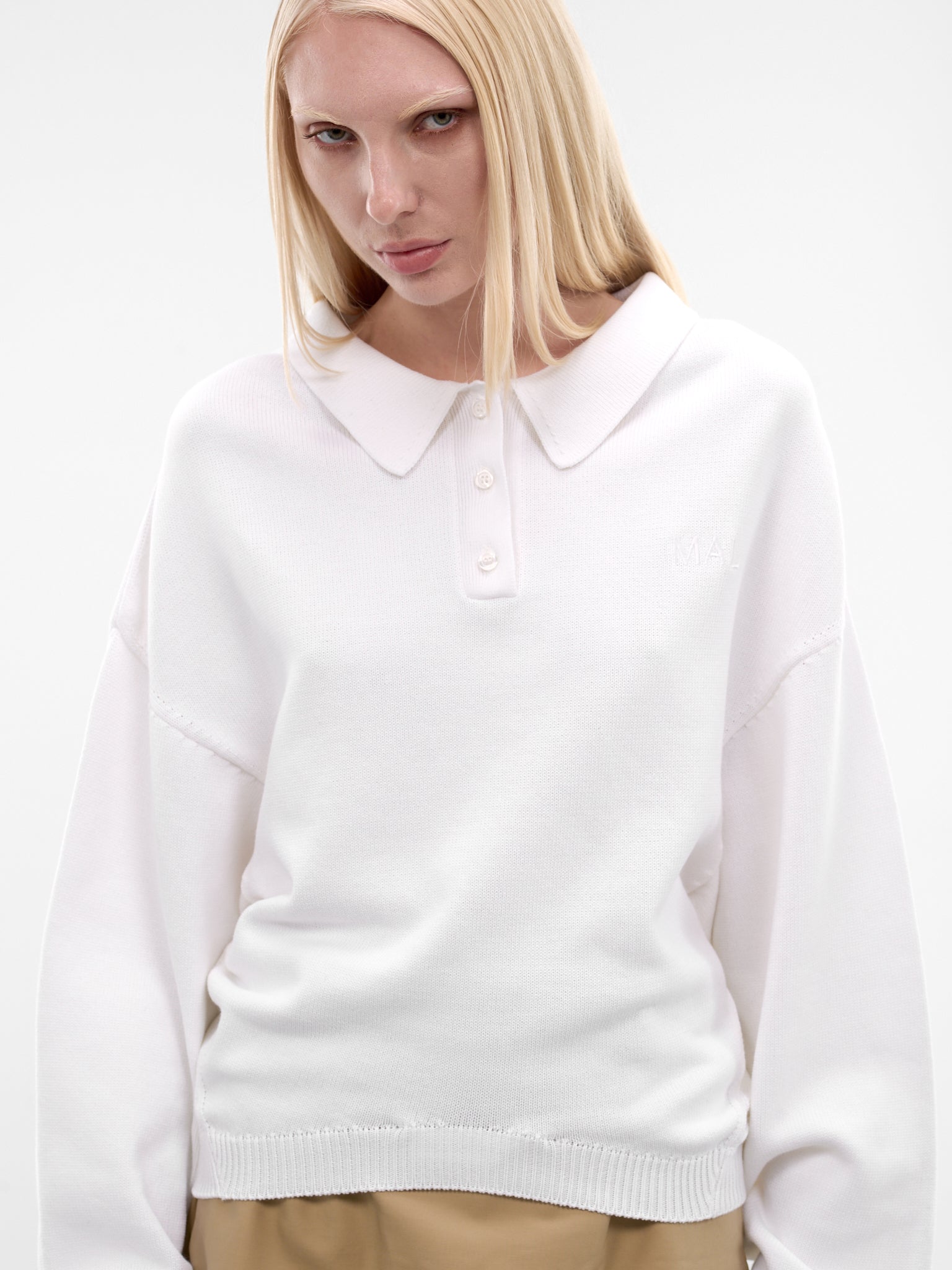 White Upside-Down Knit Sweater (4030-9000-WHITE)