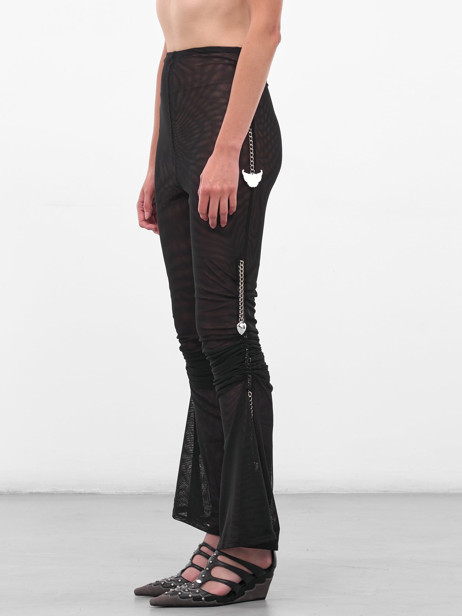 Black Sonicscape Mesh Flare Leggings (4060-SONICSCAPE-BLACK)