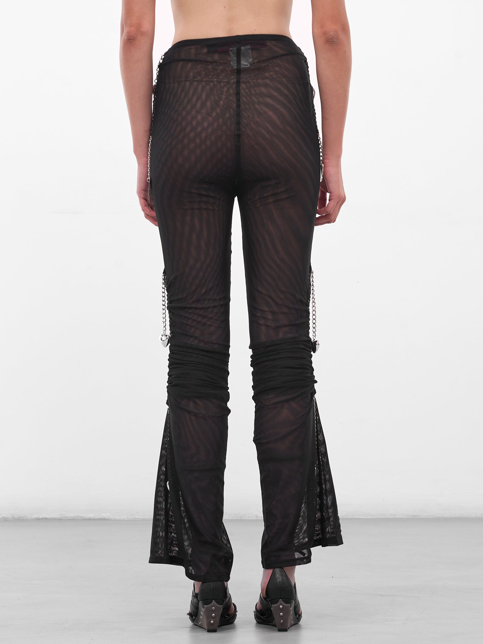 Black Sonicscape Mesh Flare Leggings (4060-SONICSCAPE-BLACK)